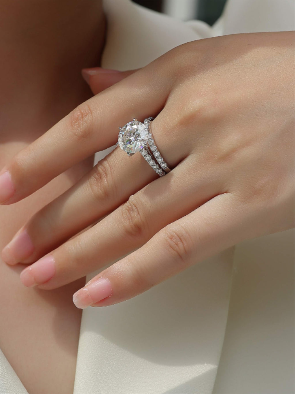 5 Carat Moissanite Engagement Ring Set