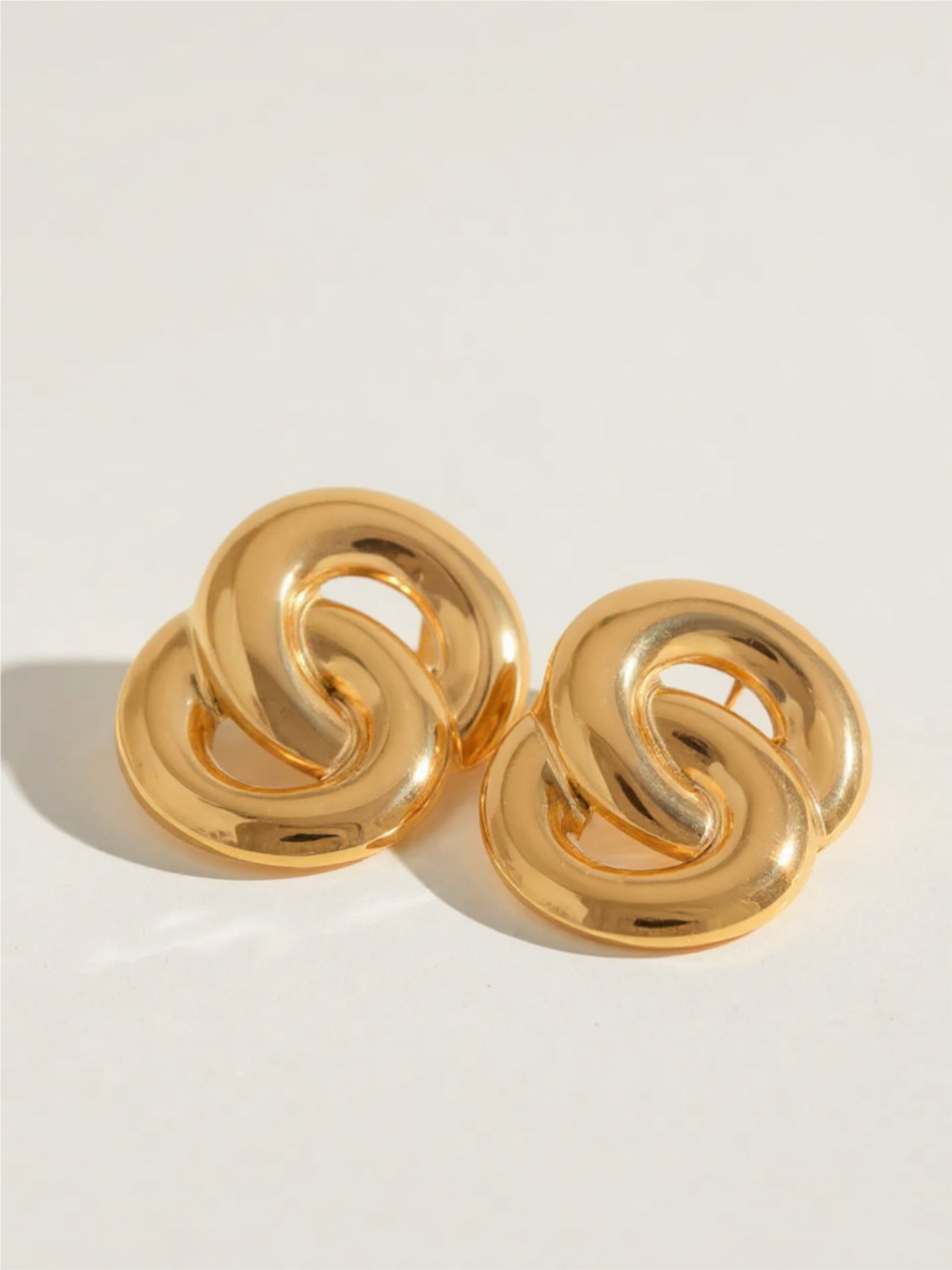 18K Gold Stainless Steel Knotted Earrings