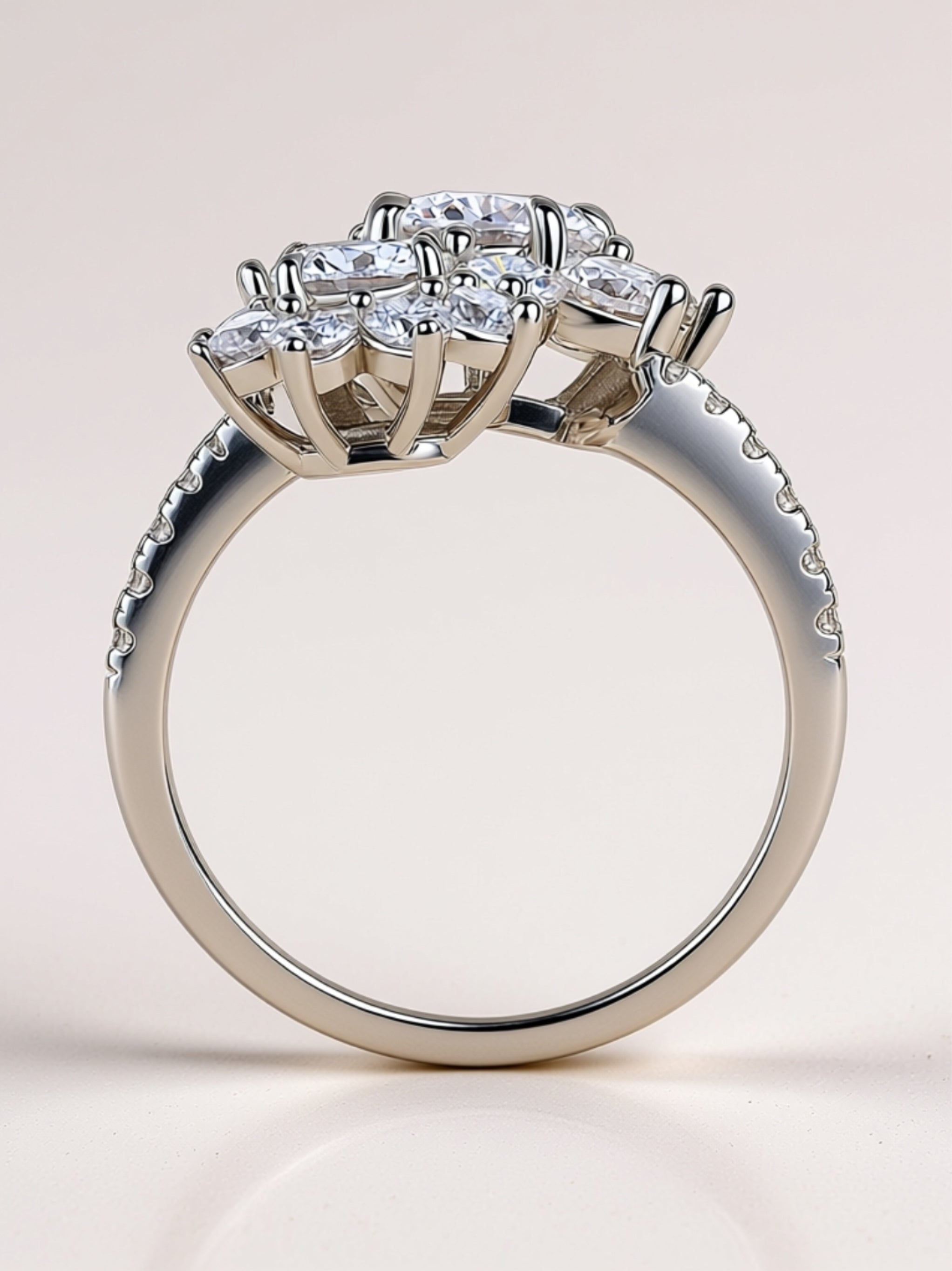 1 Carat Moissanite Floral Bypass Ring
