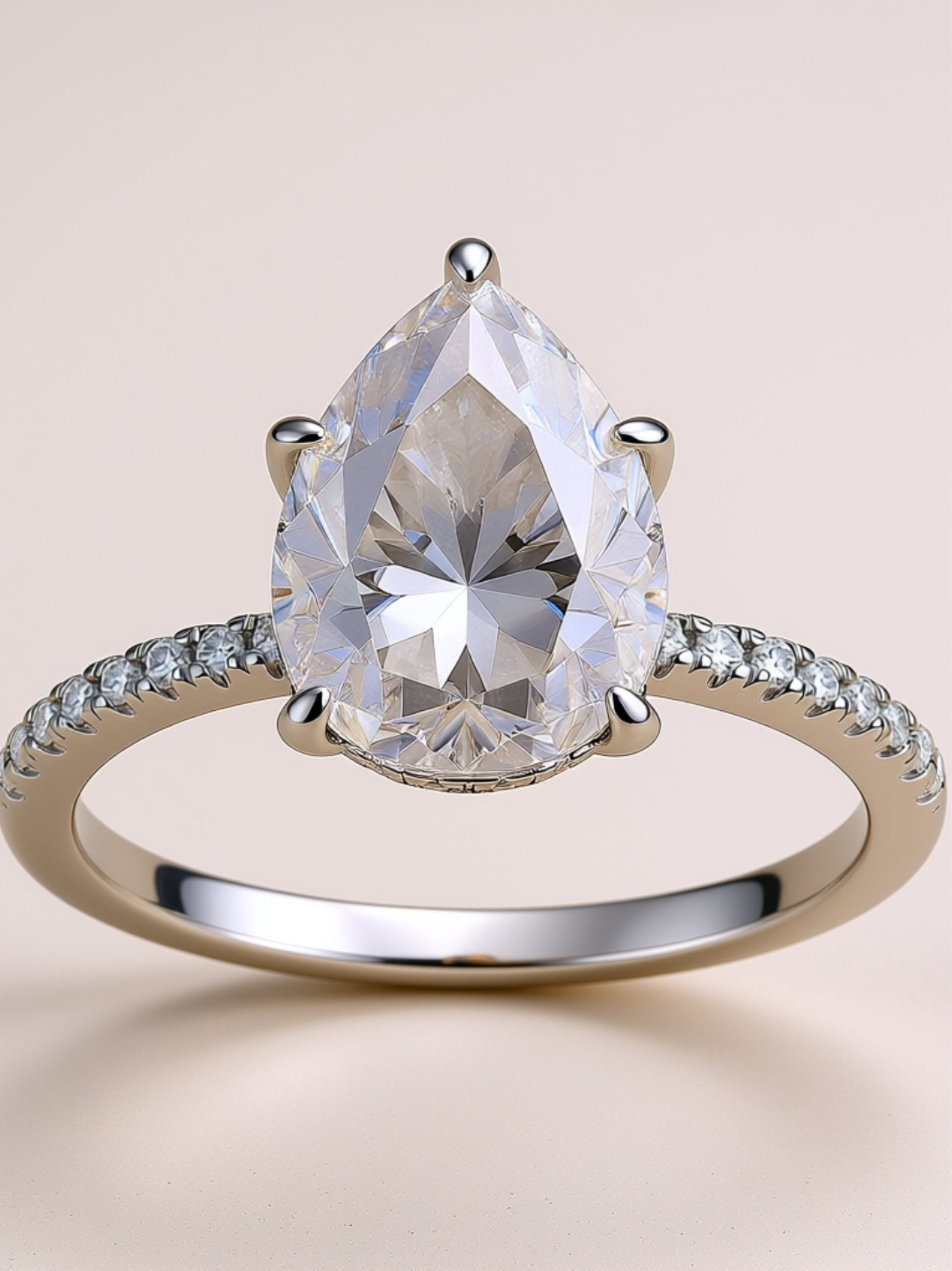Pear-Shaped Moissanite Engagement Ring