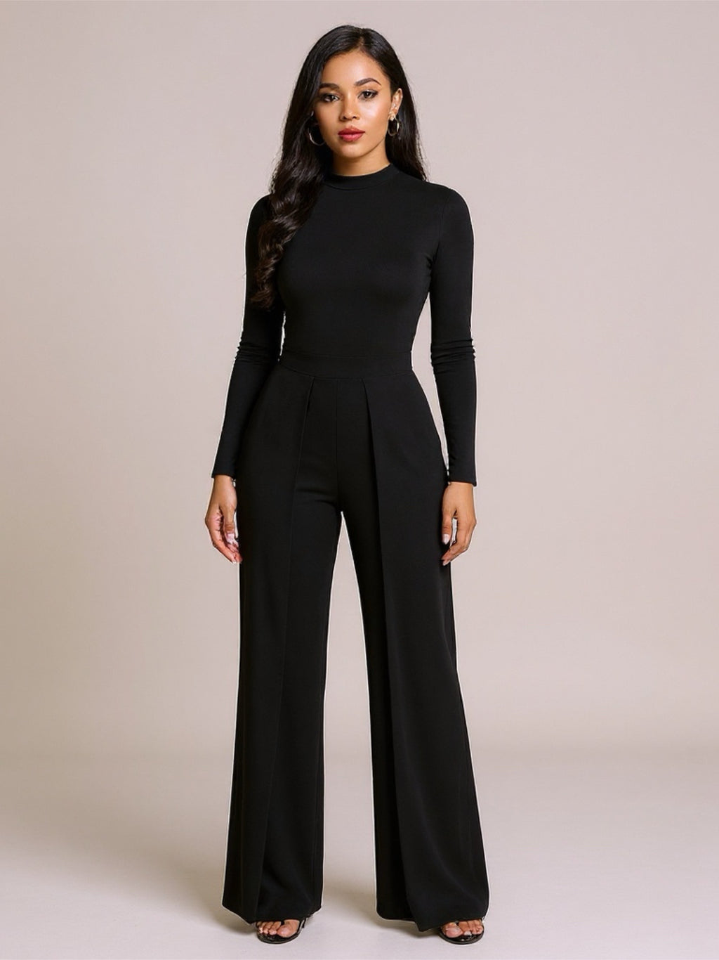 Long Sleeve Wide Leg Jumpsuit