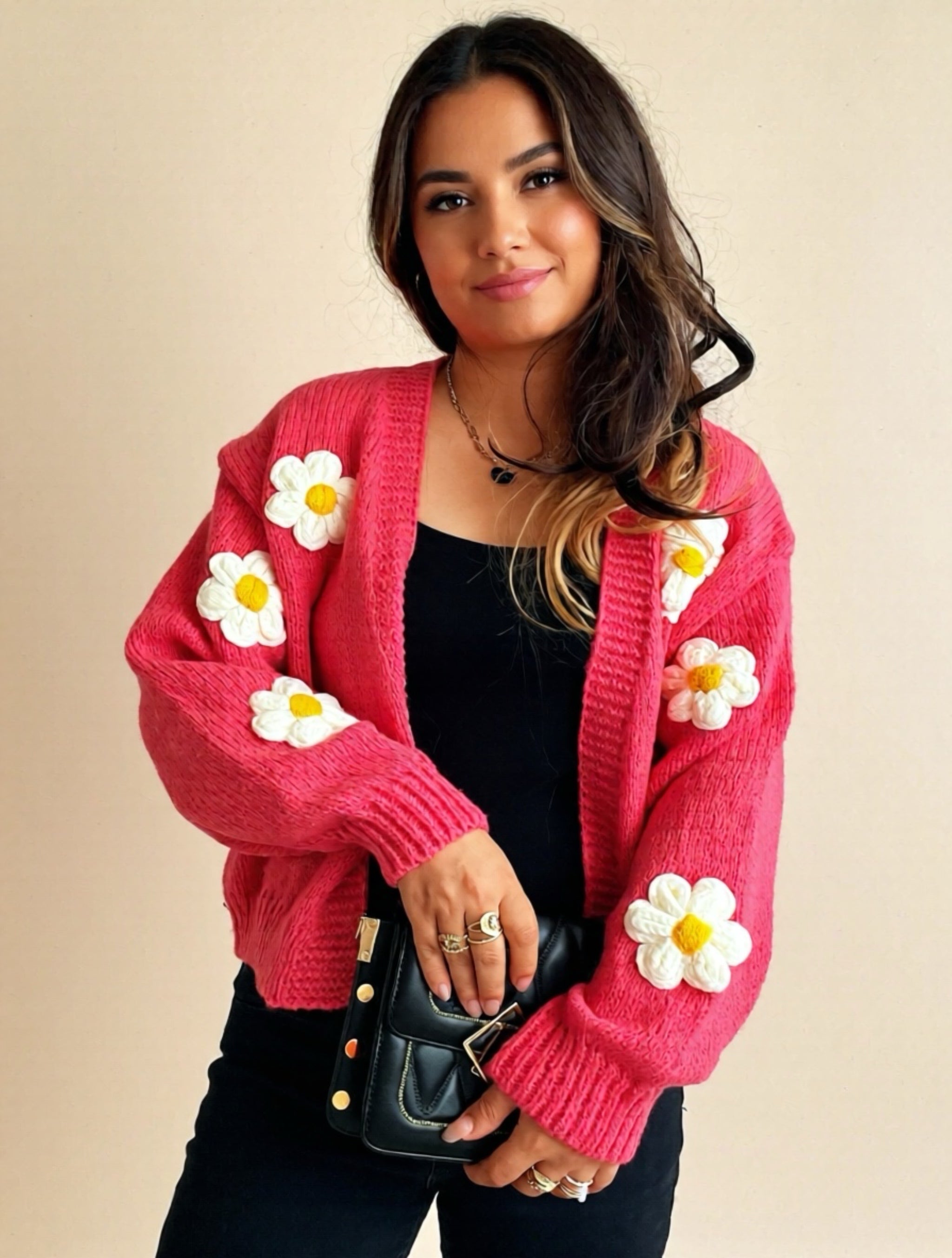 Flower Knit Cardigan