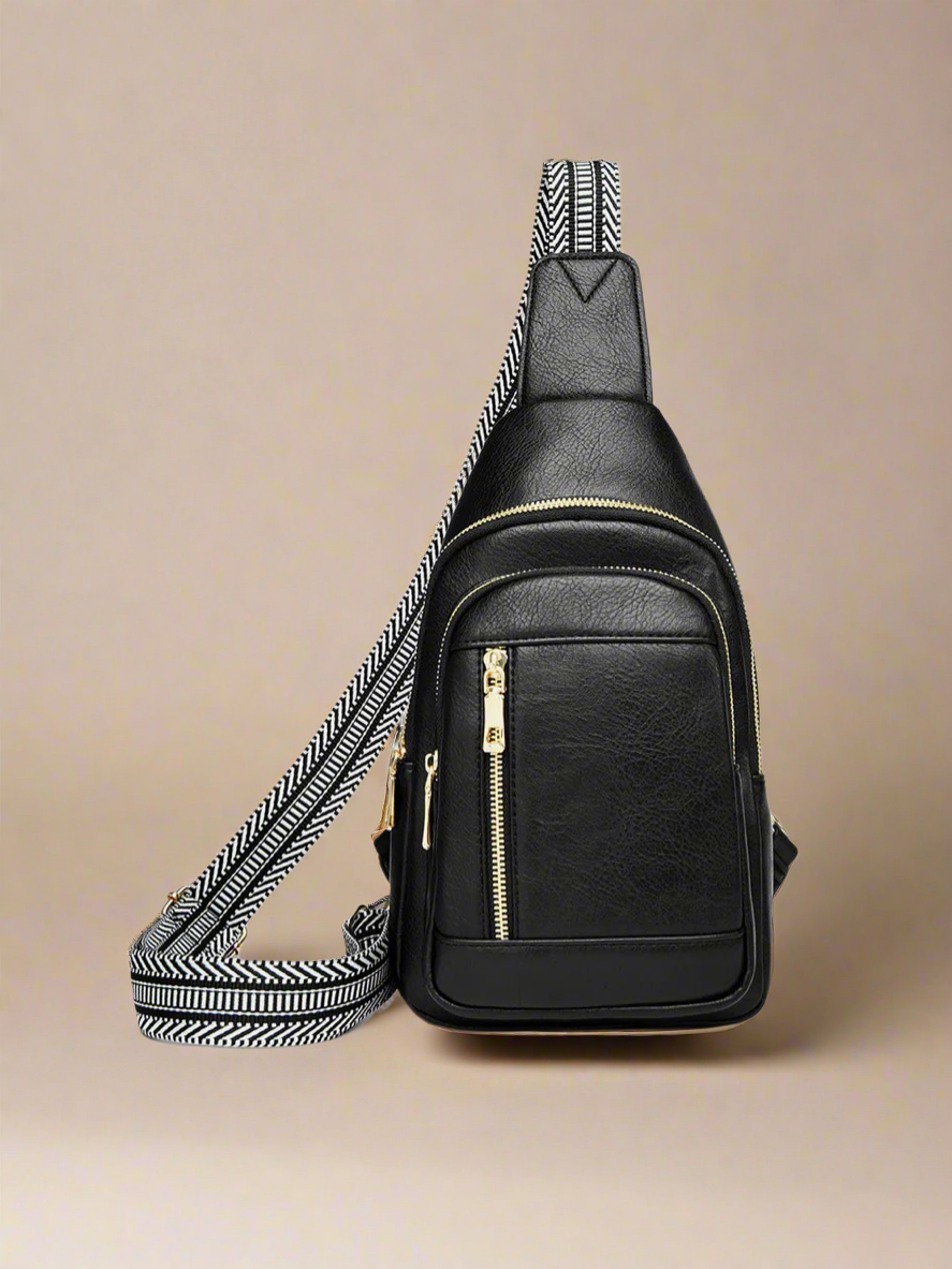 Vegan Leather Adjustable Strap Crossbody Bag