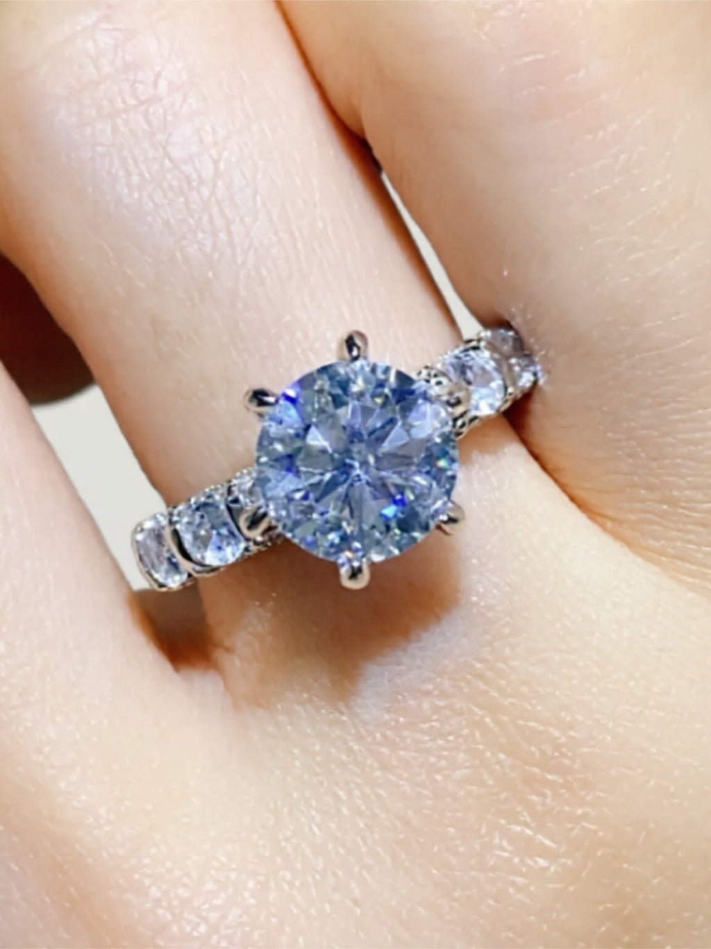 3 Carat Moissanite 925 Sterling Silver Ring