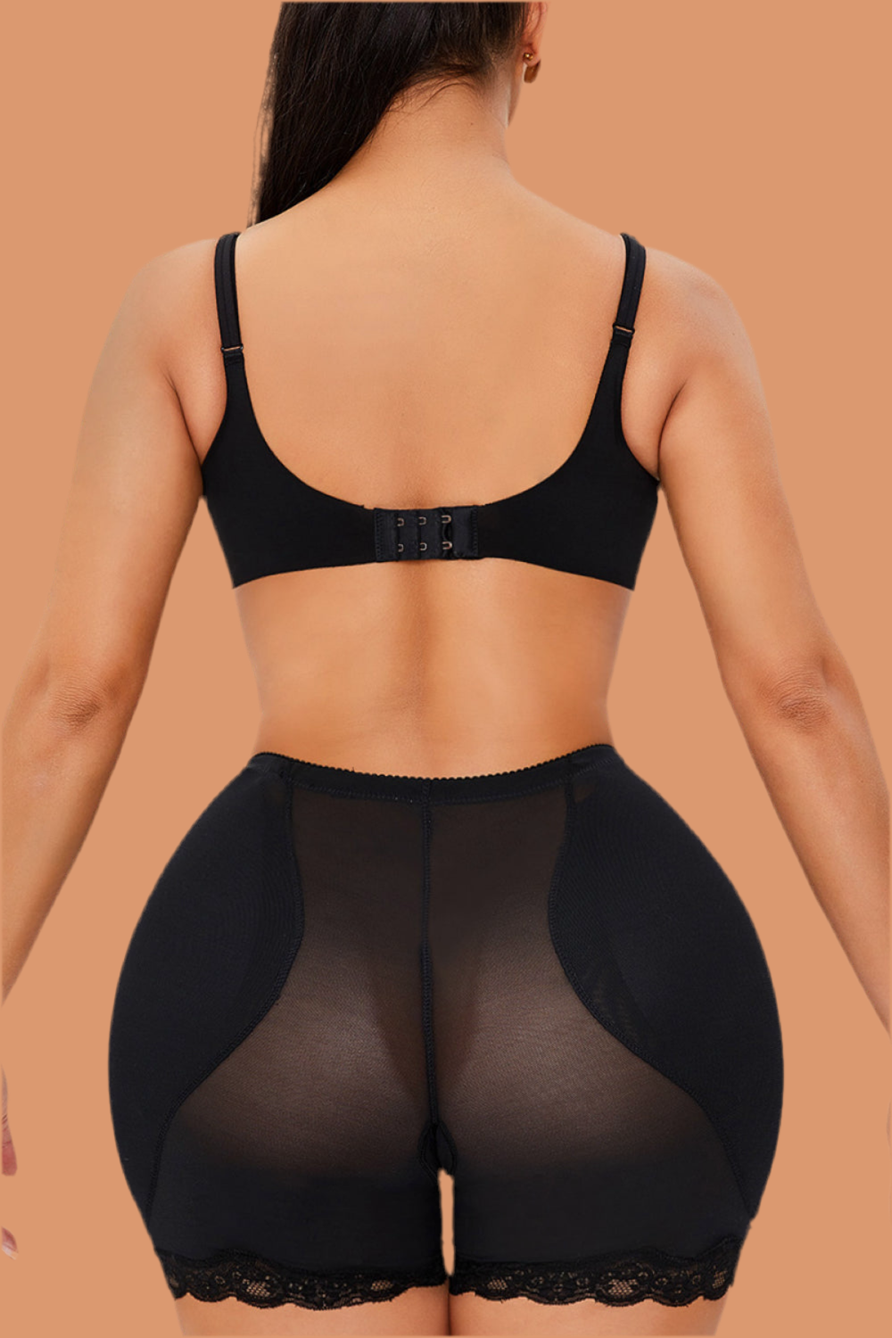 Scalloped Lace Trim Pull-On Shapewear Shorts