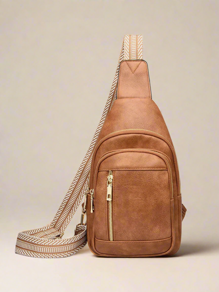 Vegan Leather Adjustable Strap Crossbody Bag