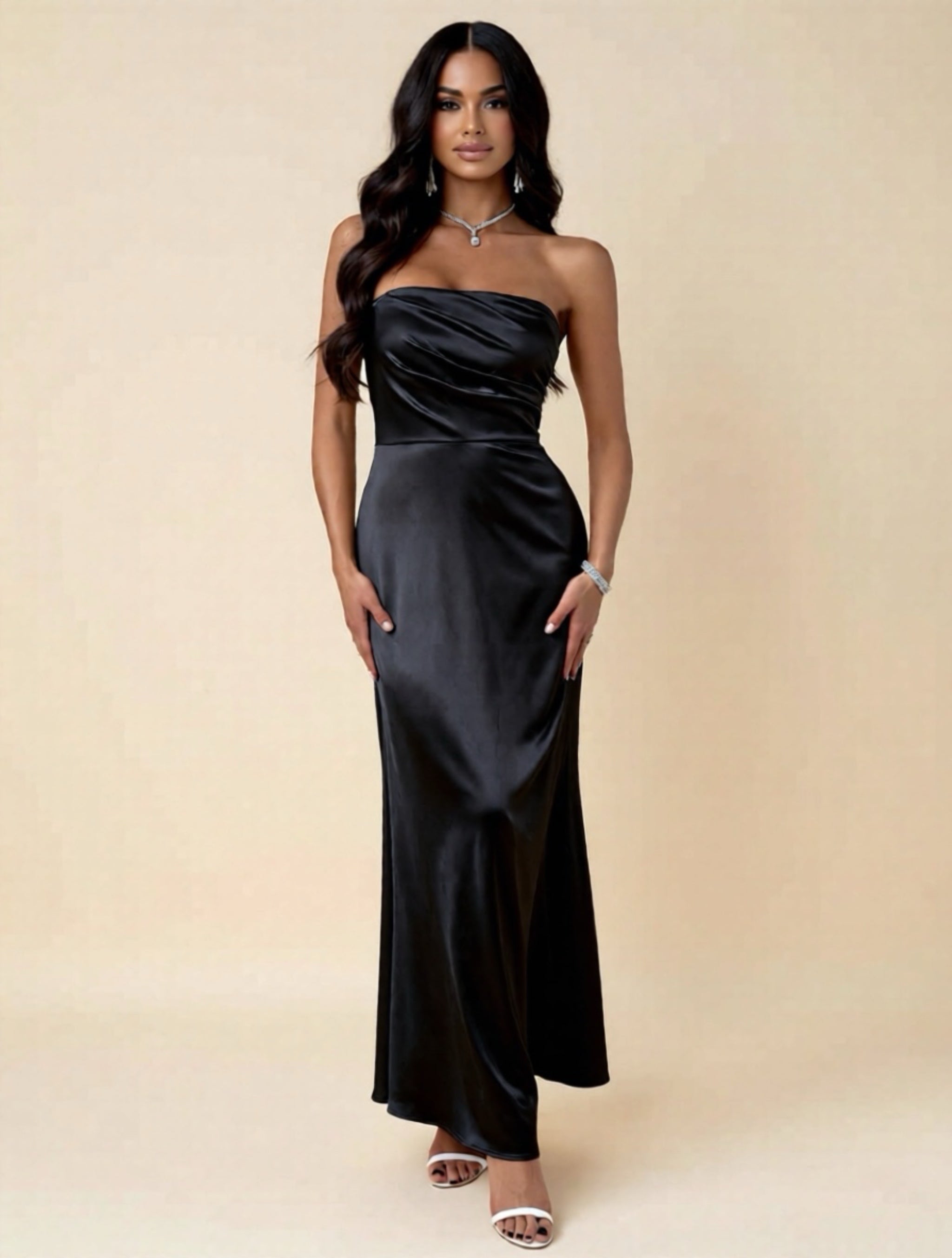 Strapless Satin Dress