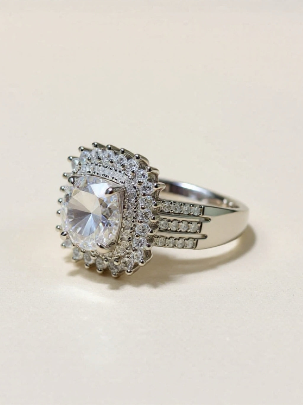 2 Carat Moissanite 925 Sterling Silver Ring
