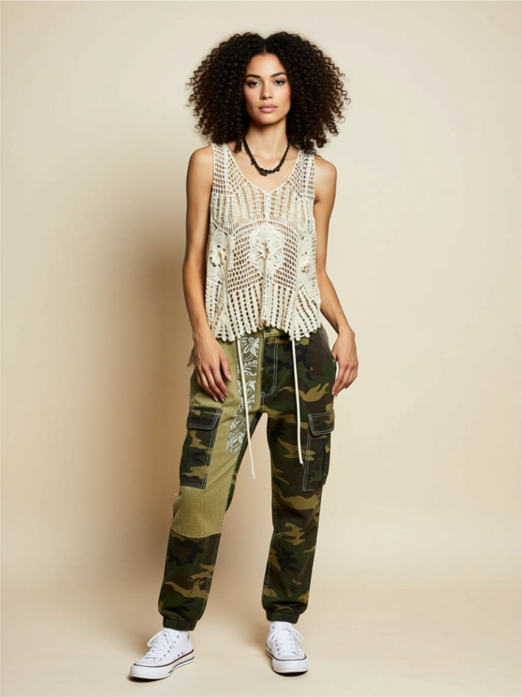 Lace Openwork Crochet Tank Top