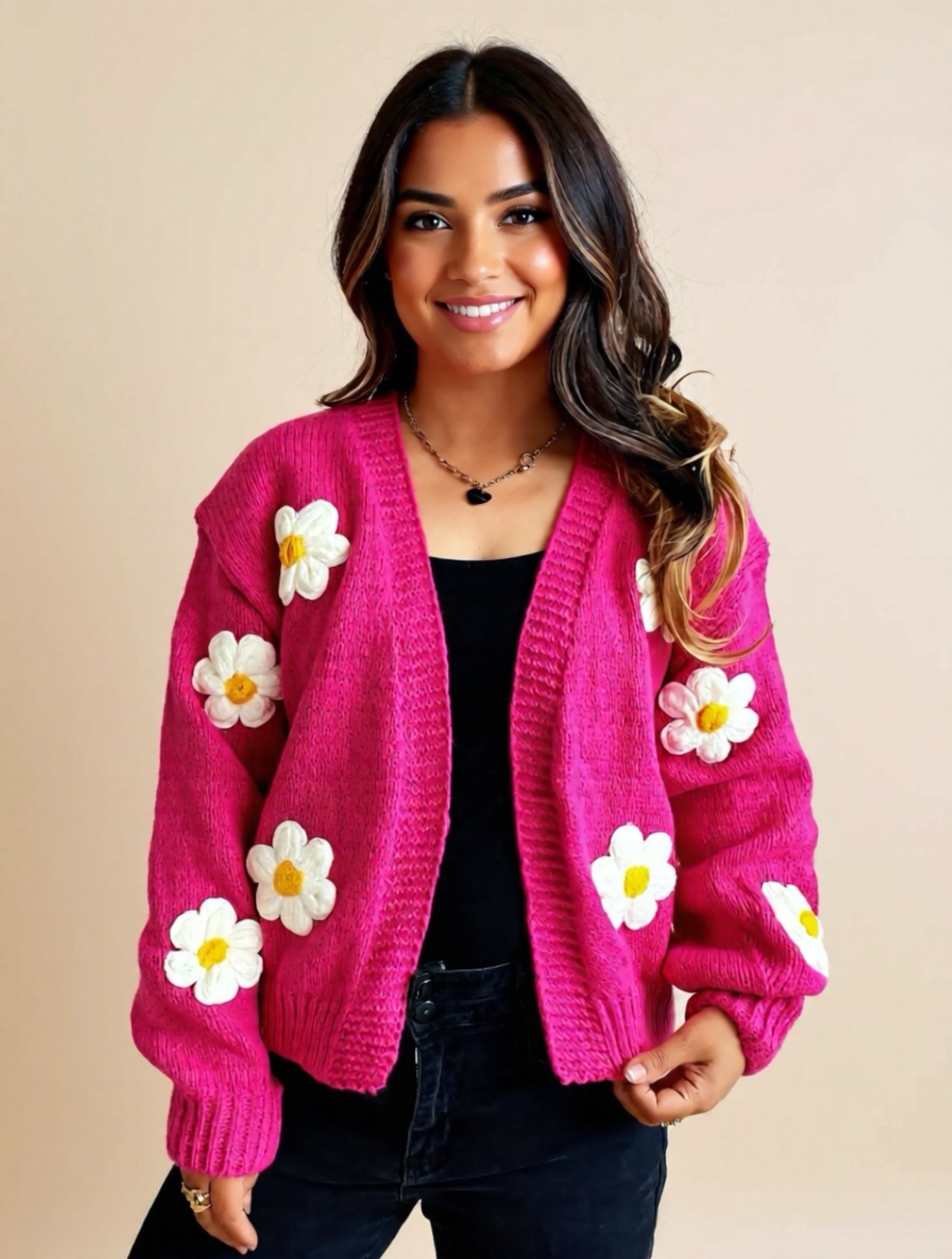 Flower Knit Cardigan