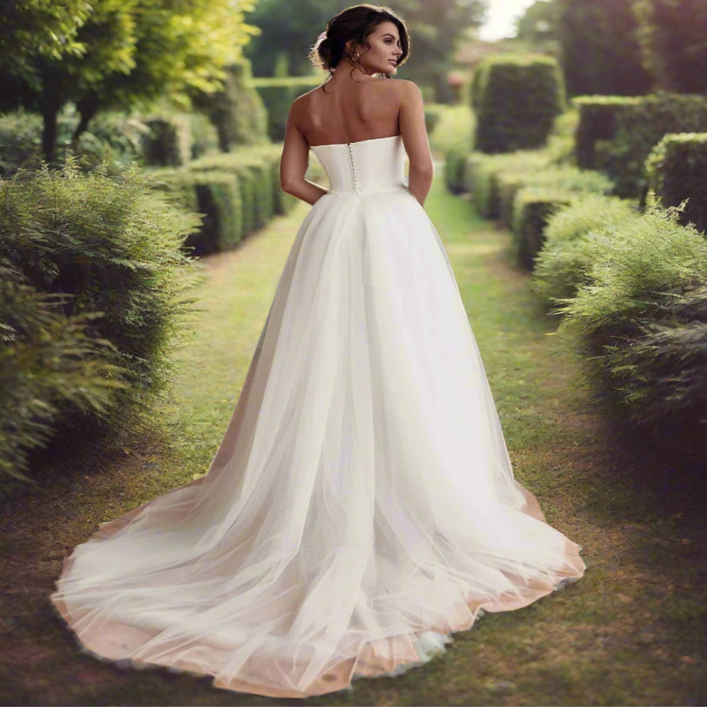 Wedding Jumpsuit With Detachable Train