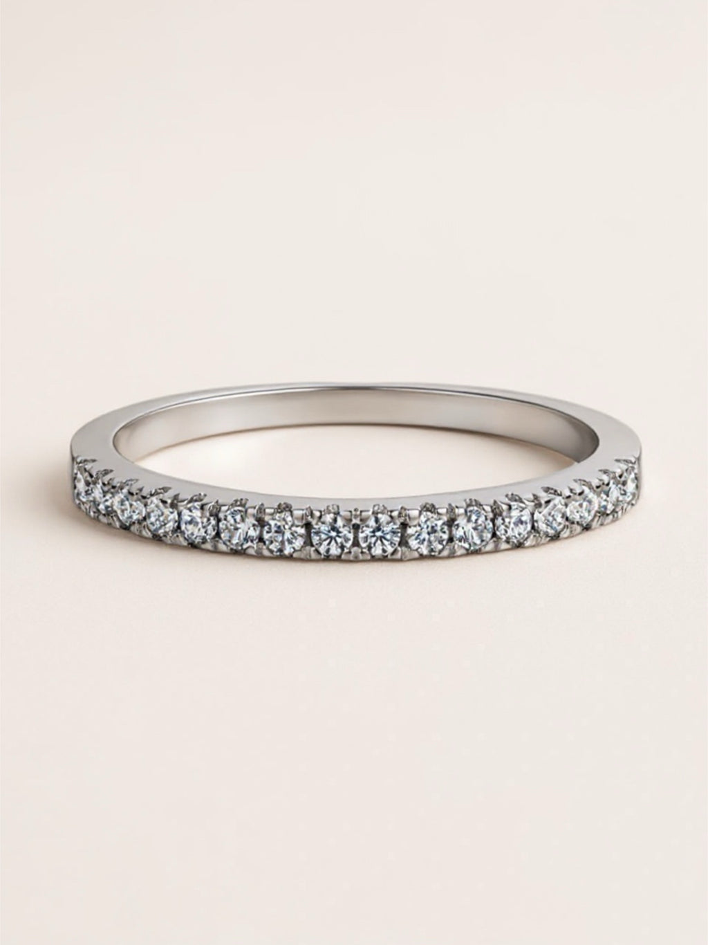 S925 Sterling Silver CZ Engagement & Wedding Band Set
