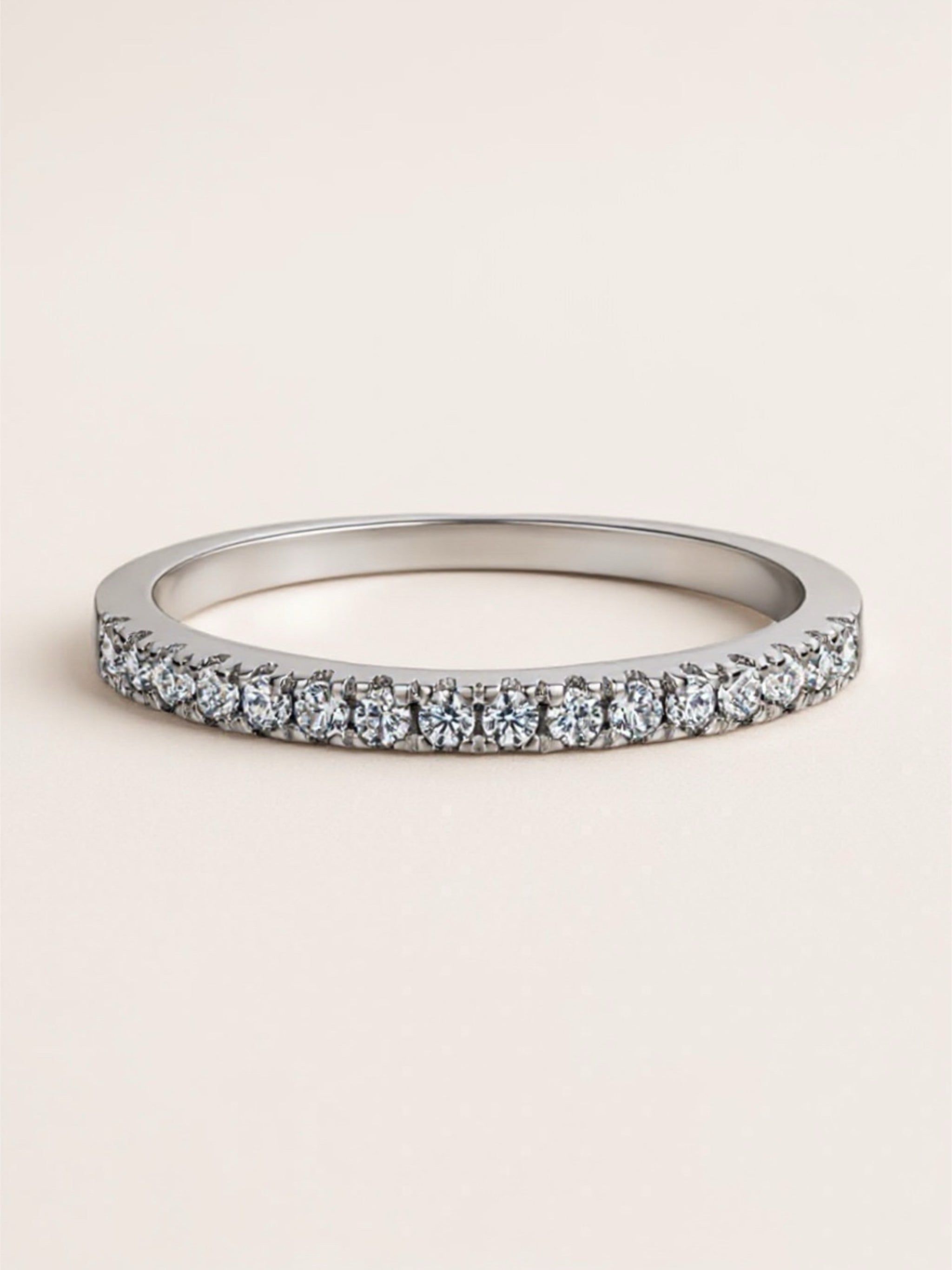 S925 Sterling Silver CZ Engagement & Wedding Band Set
