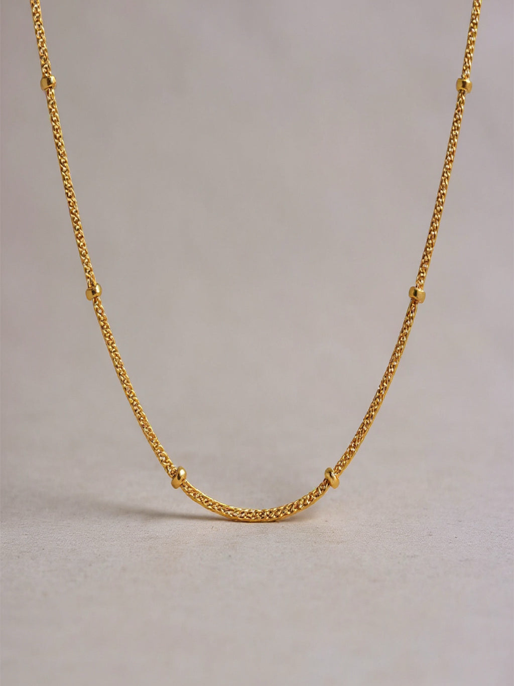 .925 Sterling Silver Simple Satellite Chain Necklace
