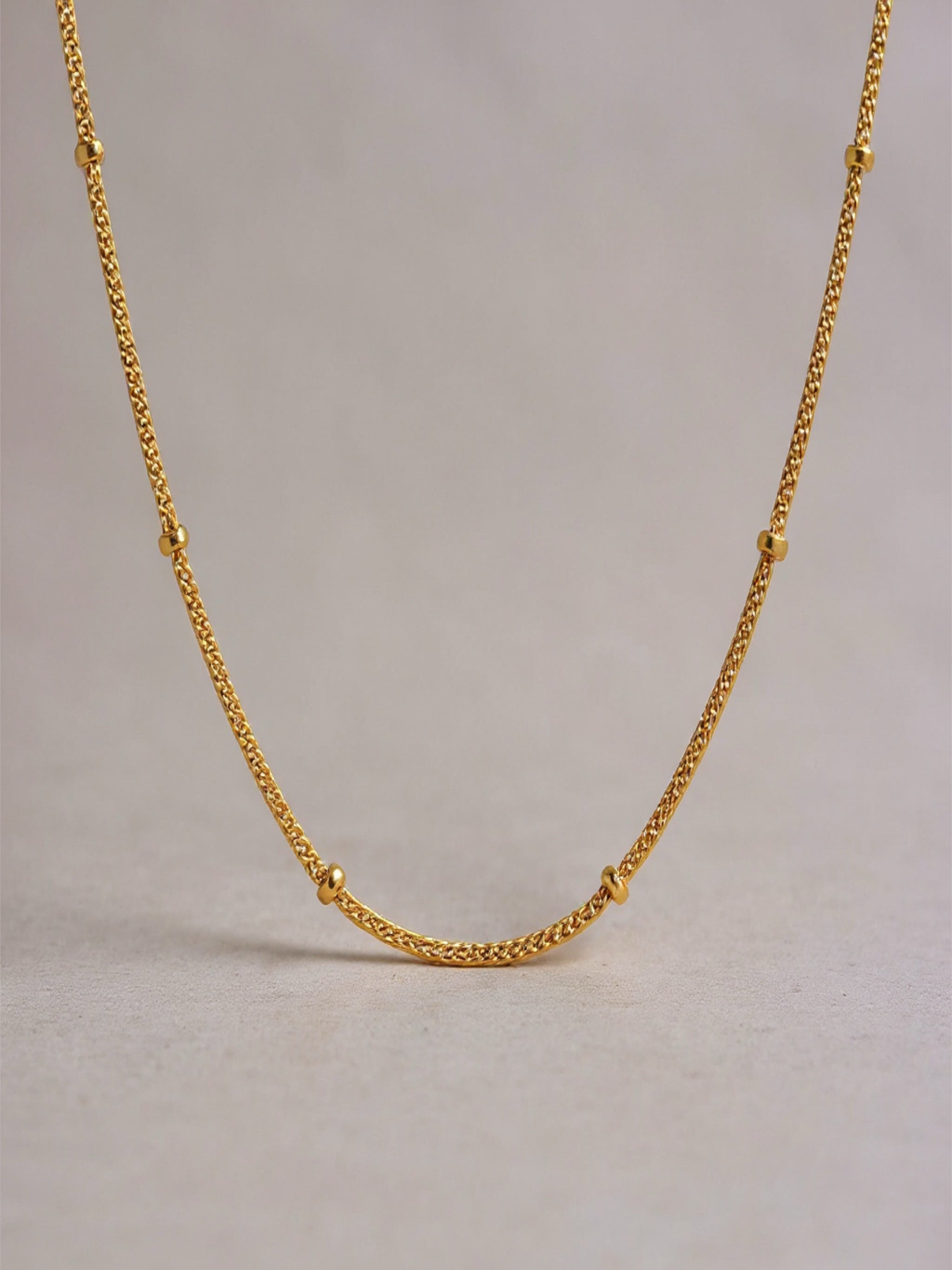 .925 Sterling Silver Simple Satellite Chain Necklace