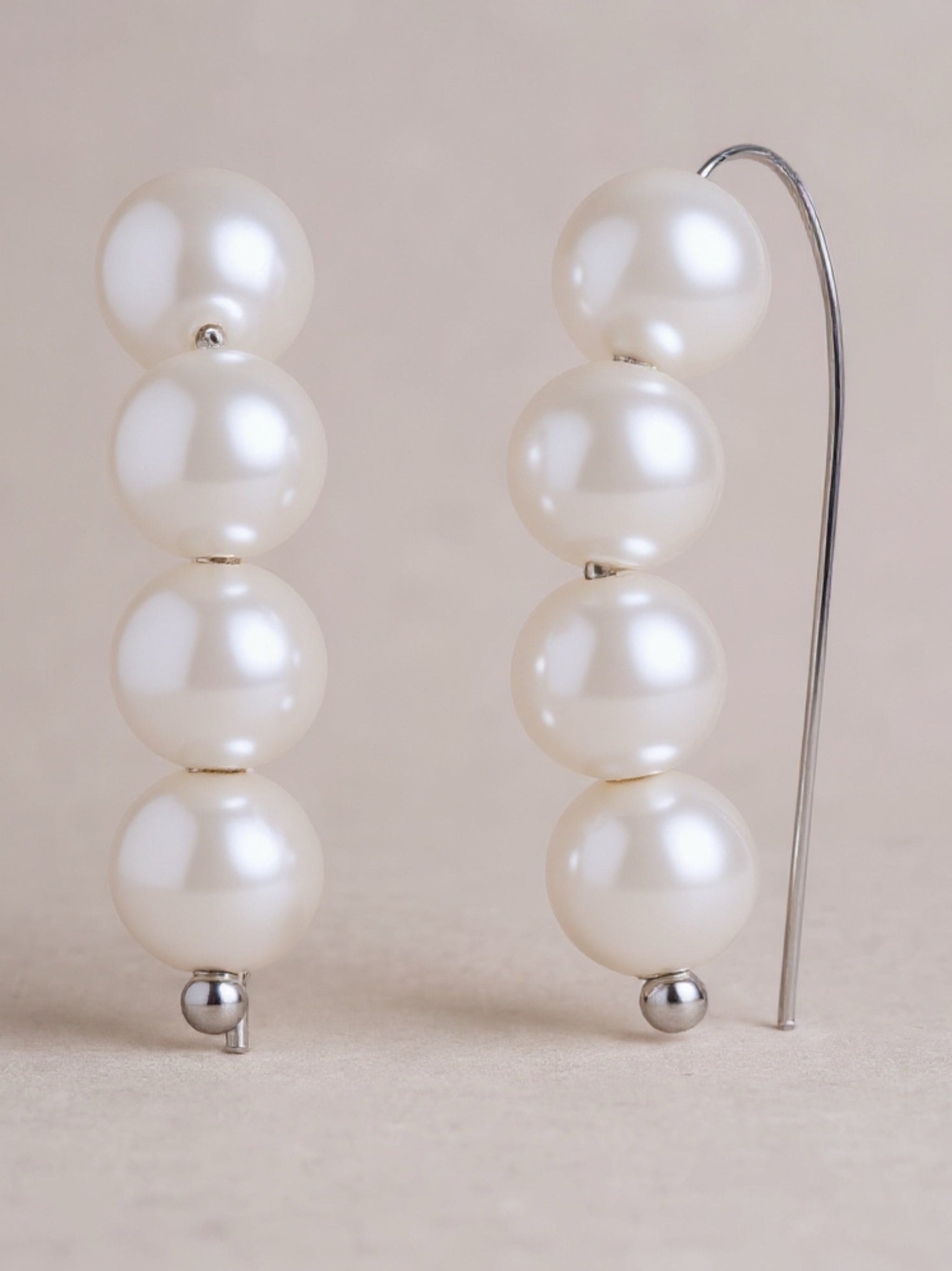 S925 Sterling Silver Dangle Pearl Earrings