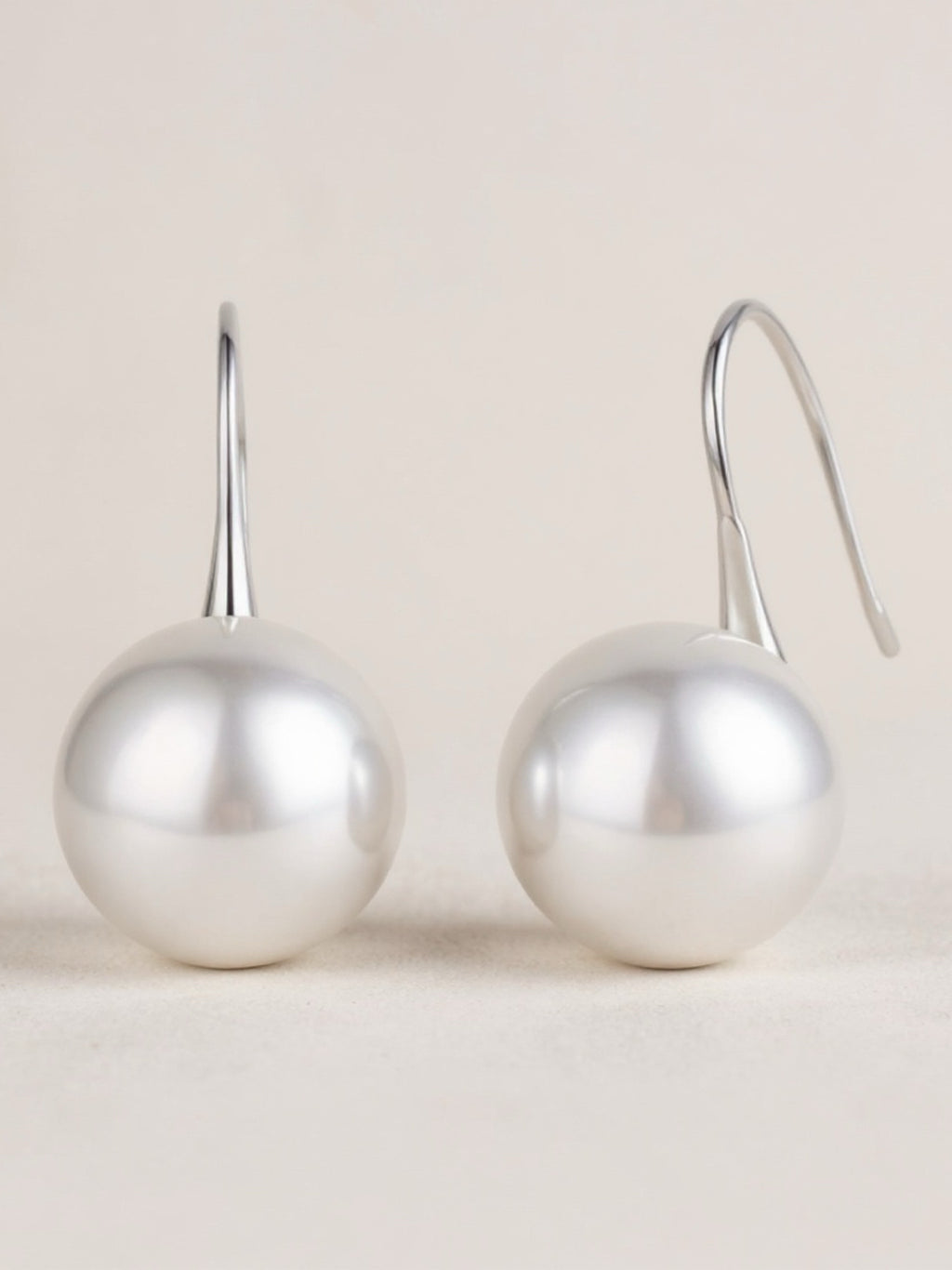 .925 Sterling Silver Pearl Ear Stud Earrings