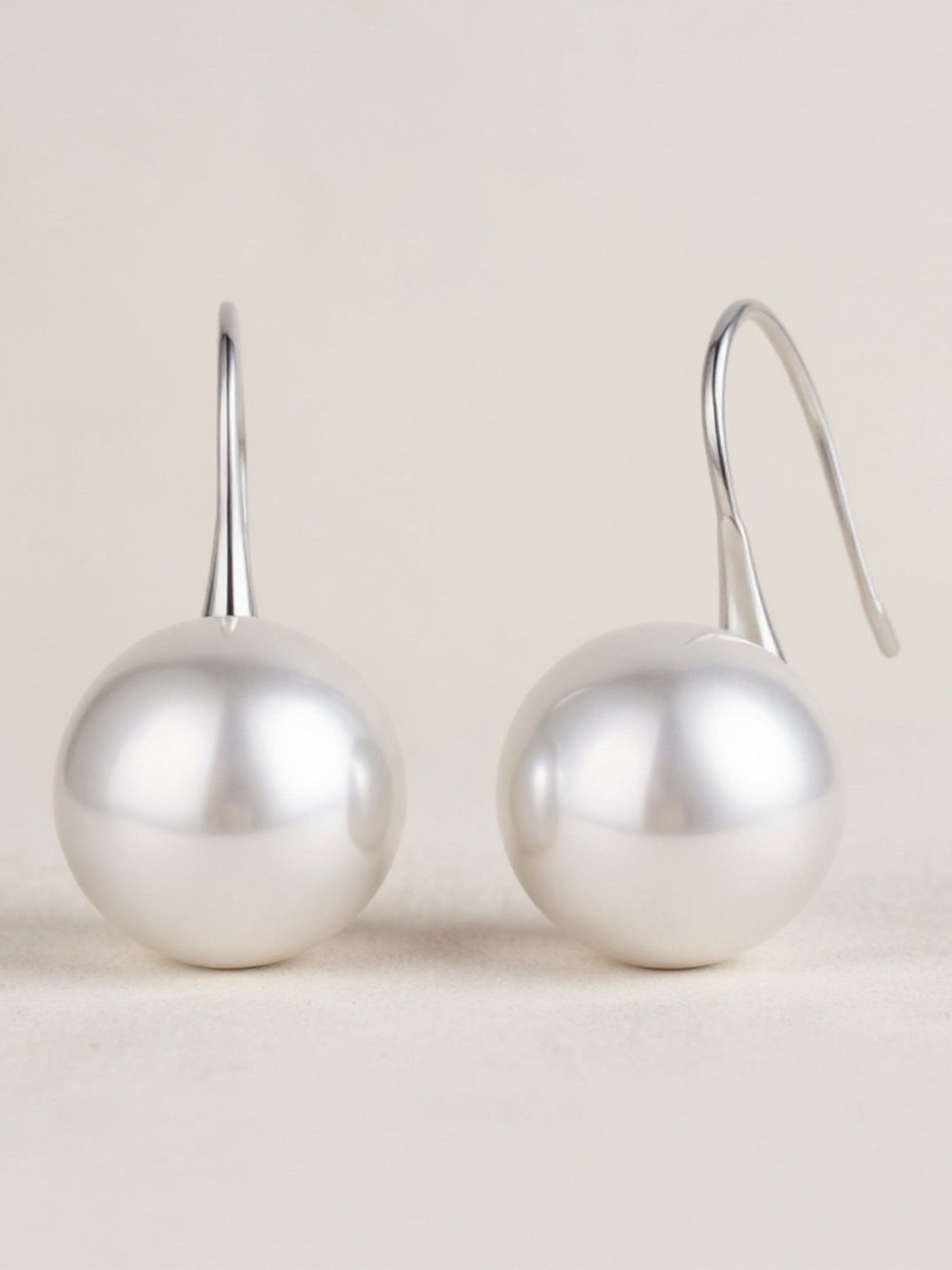 .925 Sterling Silver Pearl Ear Stud Earrings