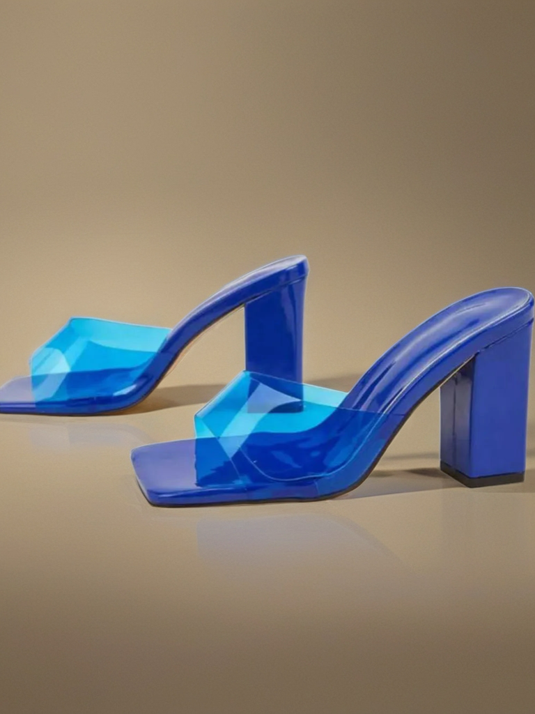 Square Toe Block Heeled Sandals
