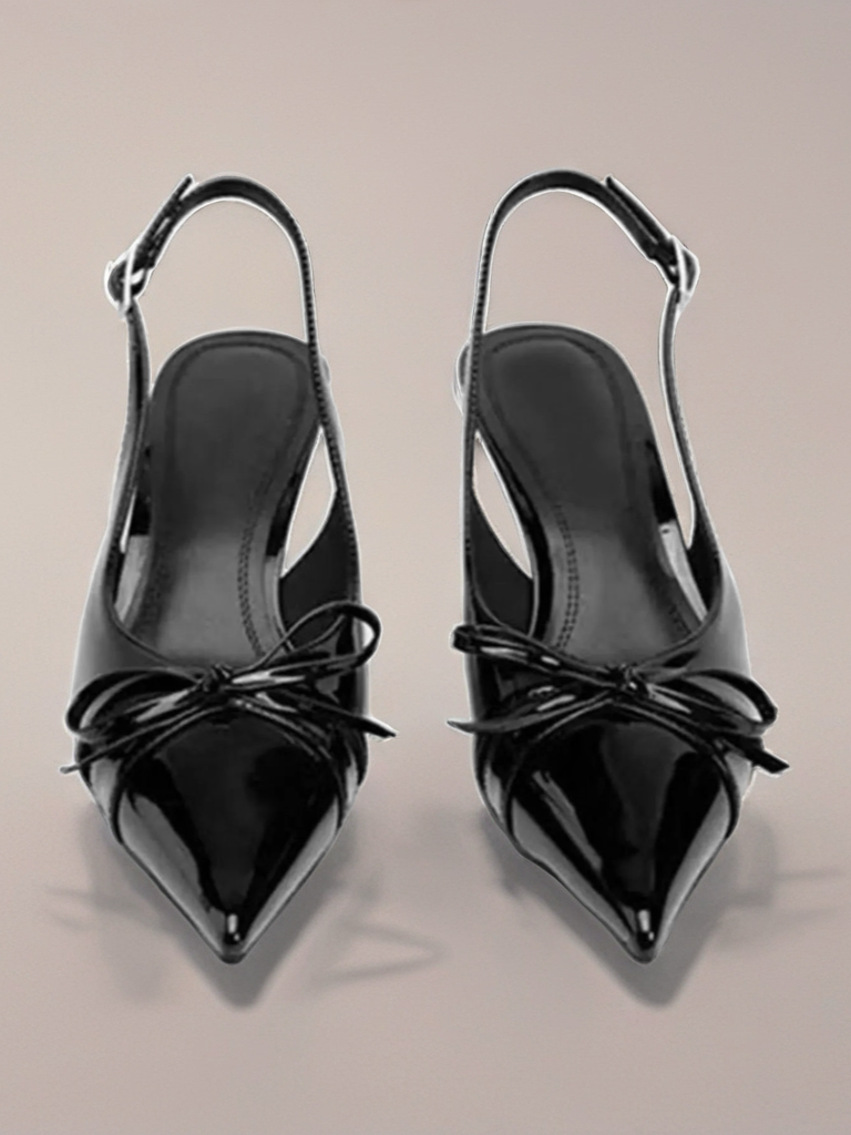 Bow Point Toe Slingback Pumps