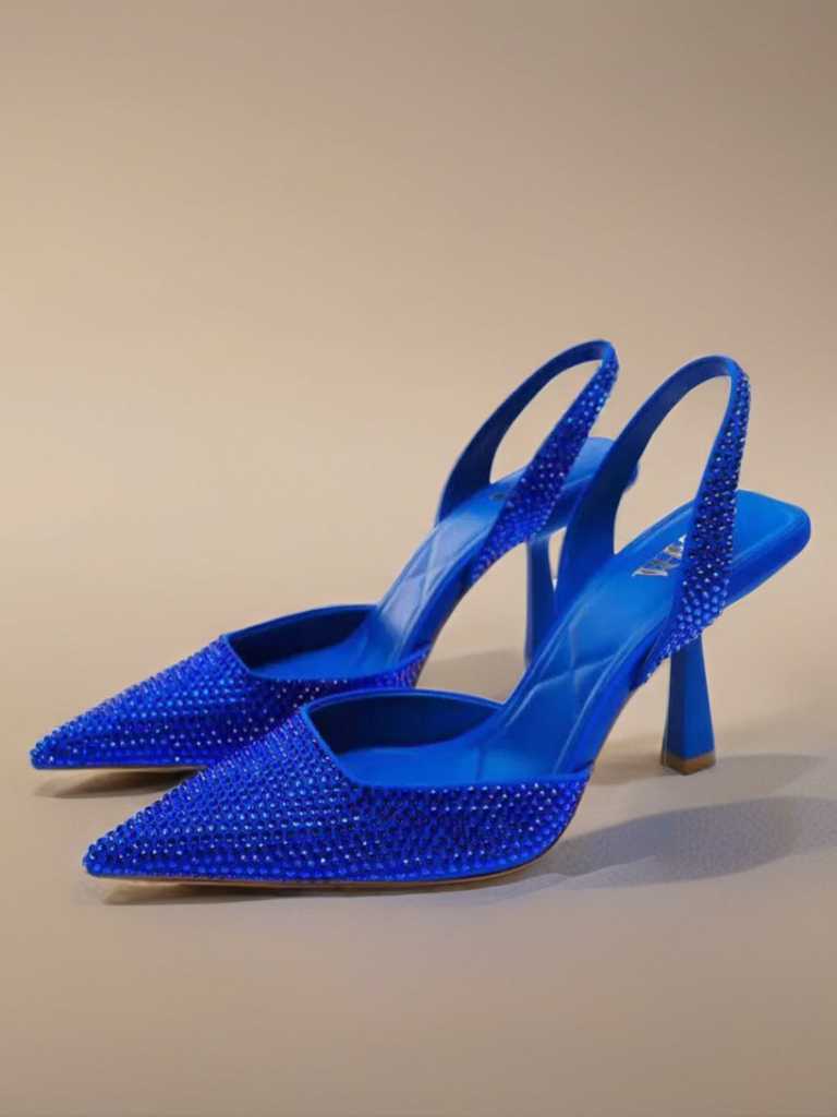 Rhinestone Slingback High Heel Pumps