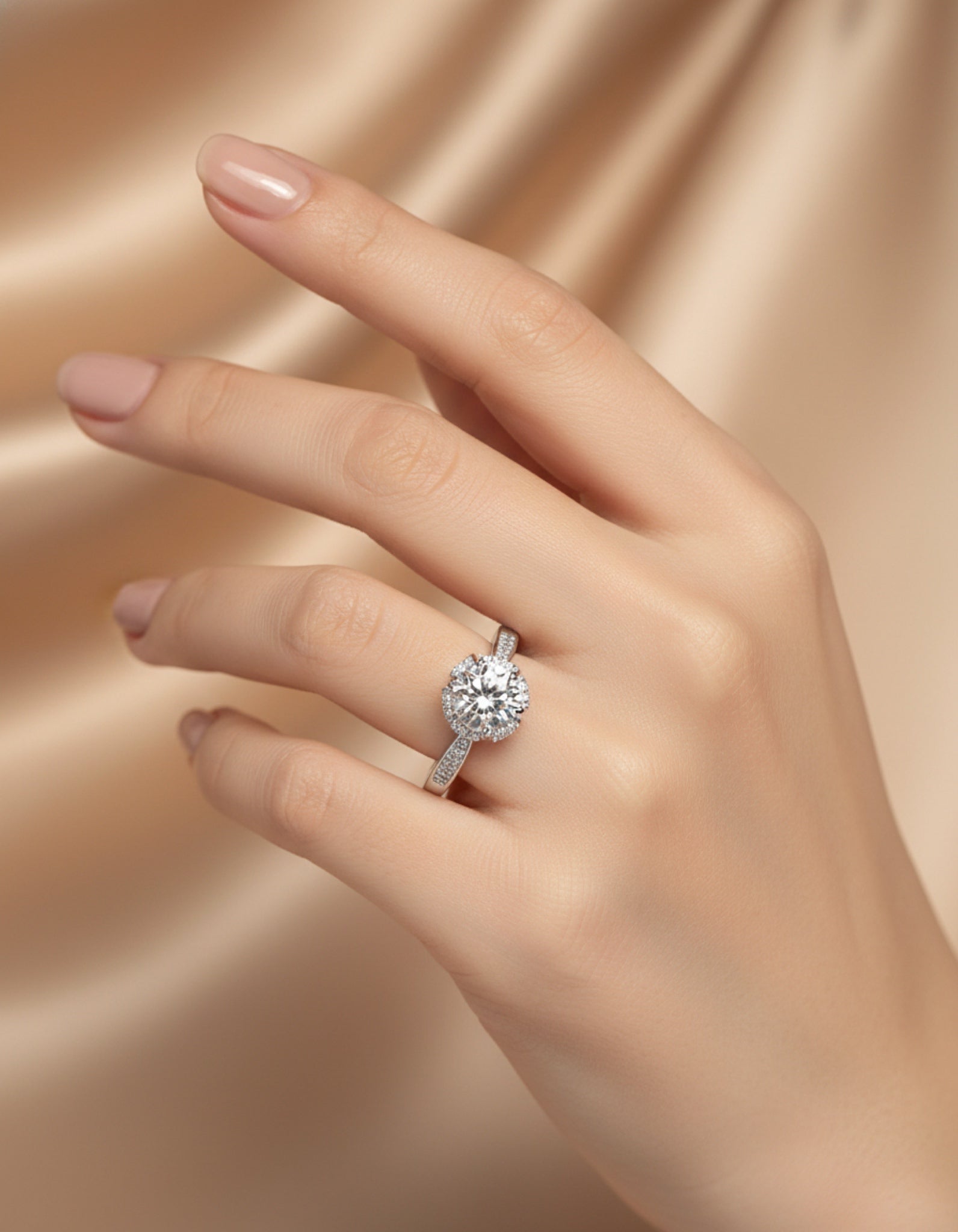 925 Sterling Silver 1 Carat Moissanite Ring