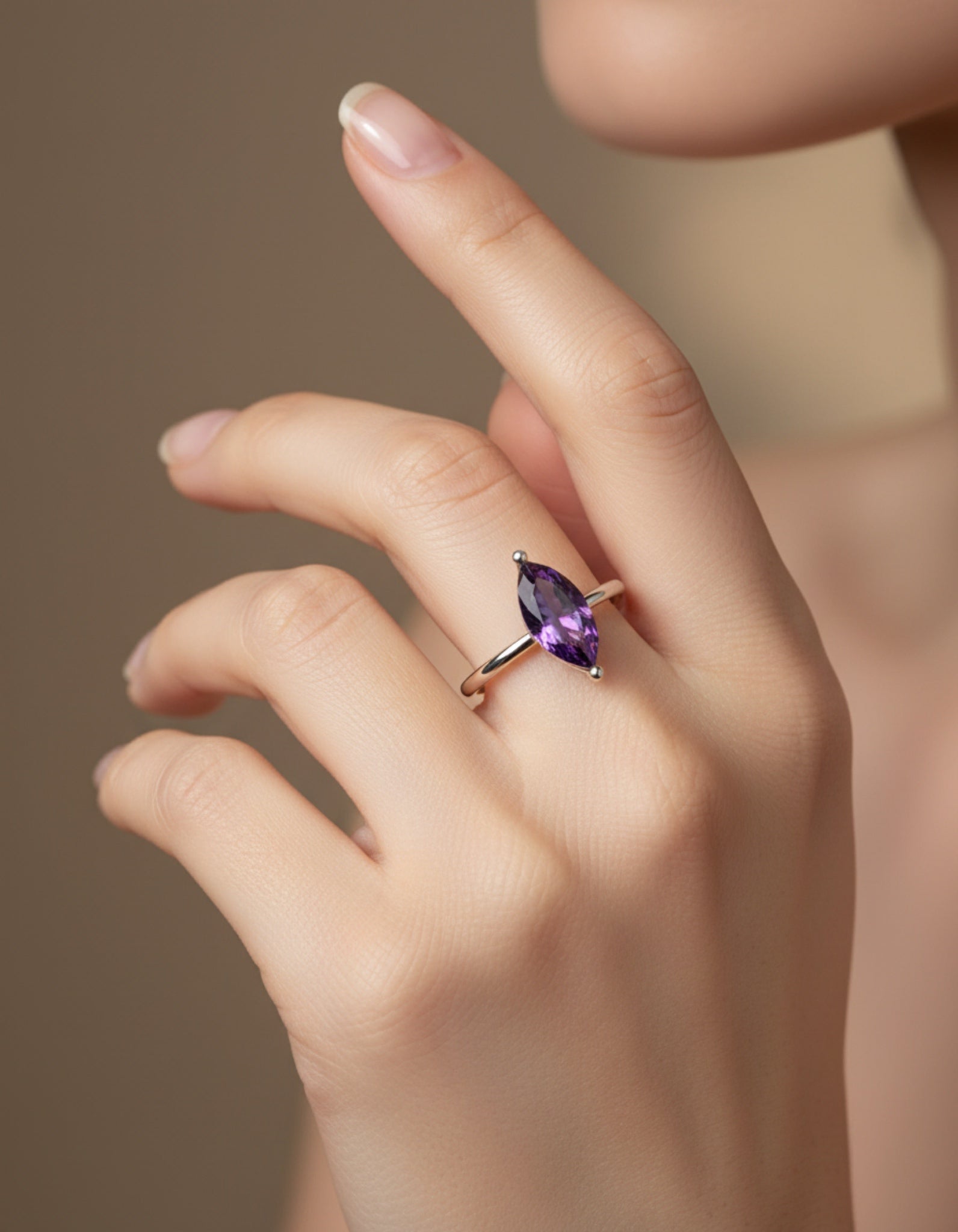 2 Carat Purple Moissanite 925 Sterling Silver Ring