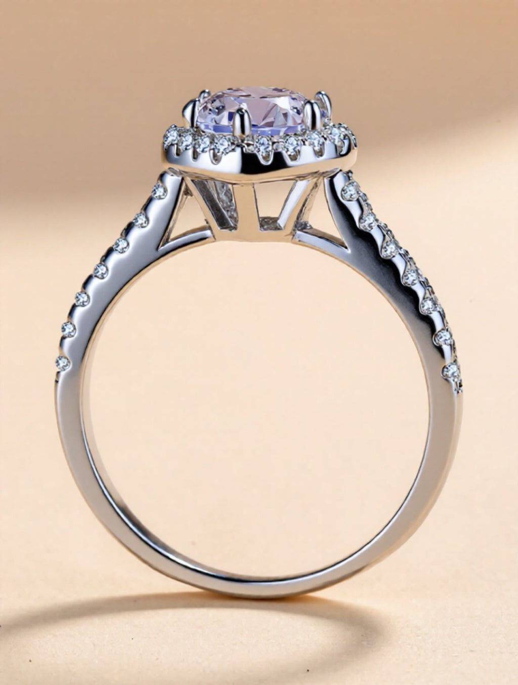 1 Carat 925 Sterling Silver Moissanite Heart Ring
