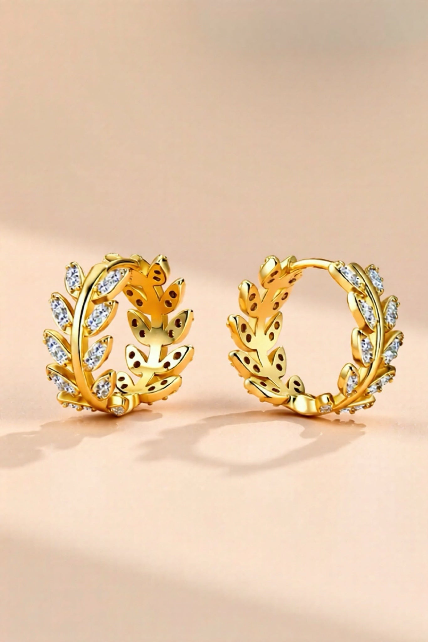 Moissanite Leaf 925 Sterling Silver Earrings