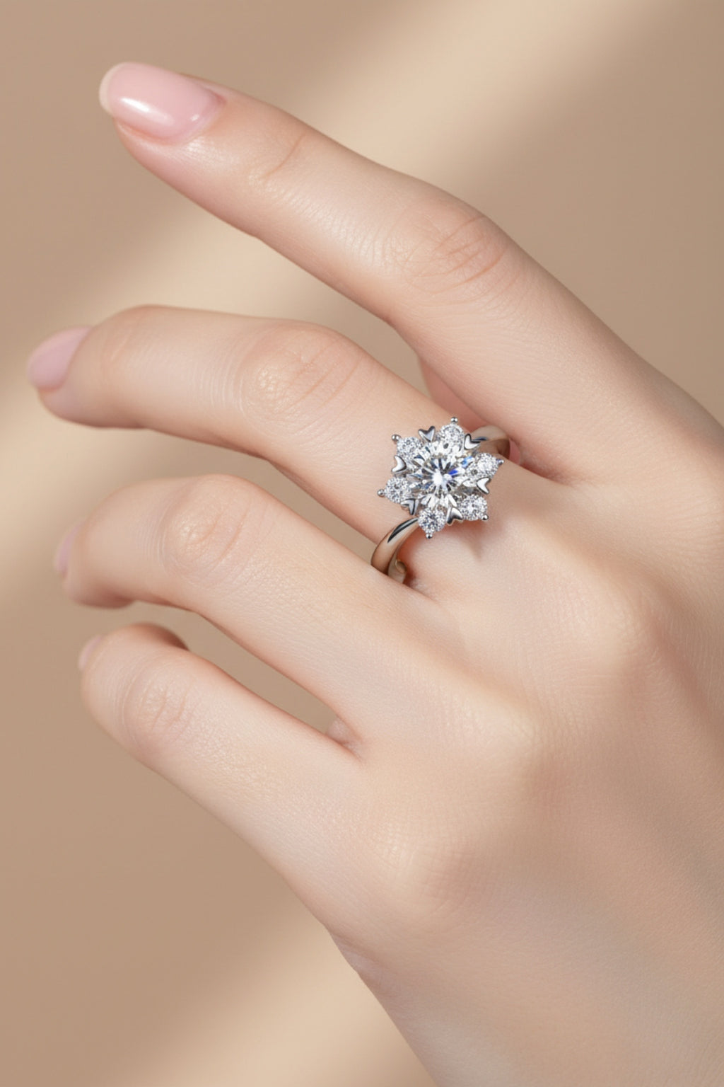 1 Carat Moissanite & CZ 925 Sterling Silver Ring