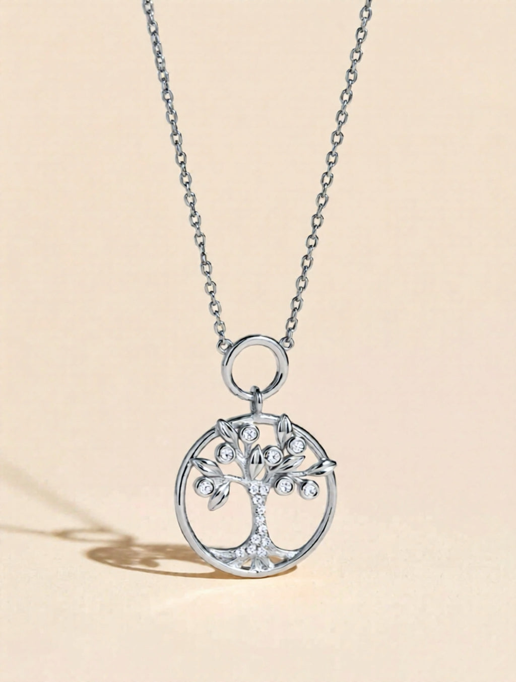 Moissanite 925 Sterling Silver Tree Of Life Pendant Necklace