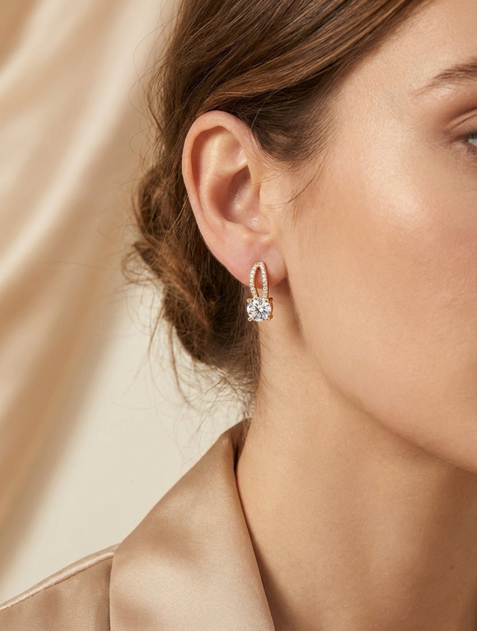 1 Carat Moissanite 925 Sterling Silver Earrings