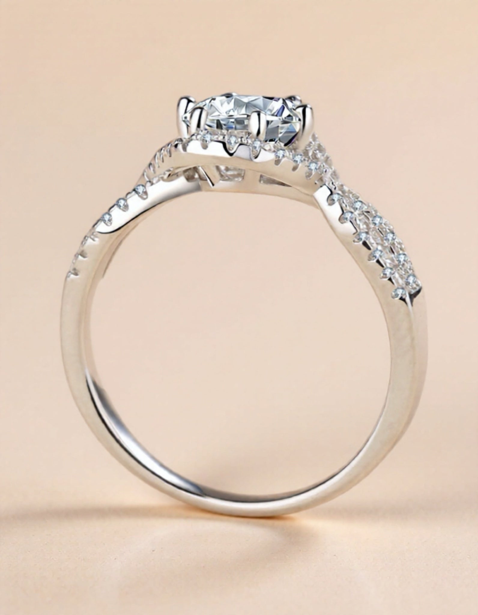 925 Sterling Silver Moissanite Ring