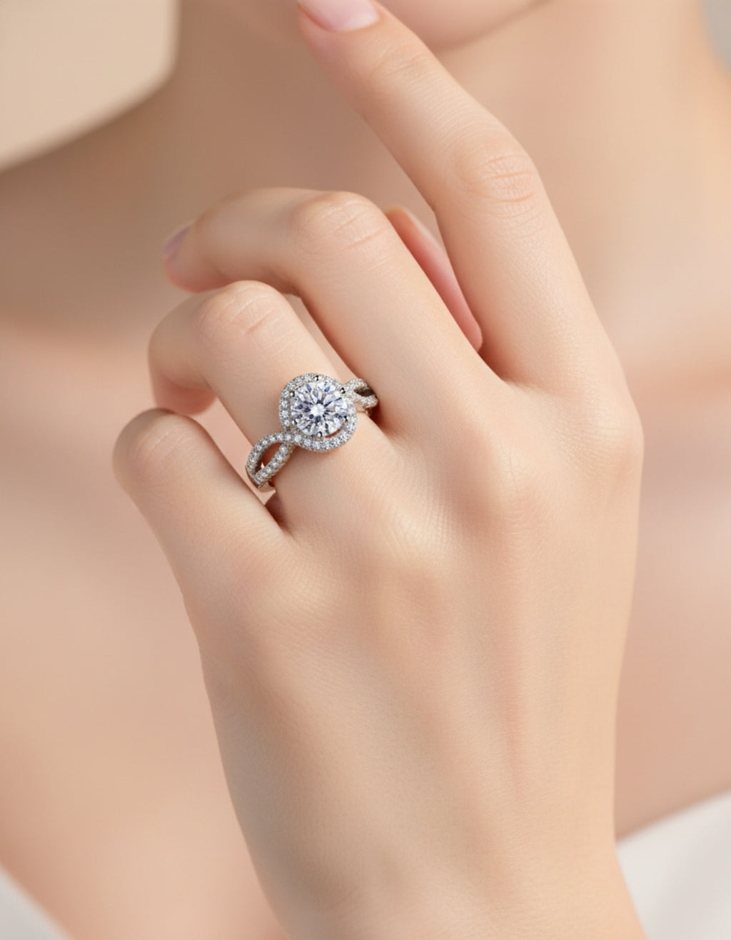 925 Sterling Silver Moissanite Ring