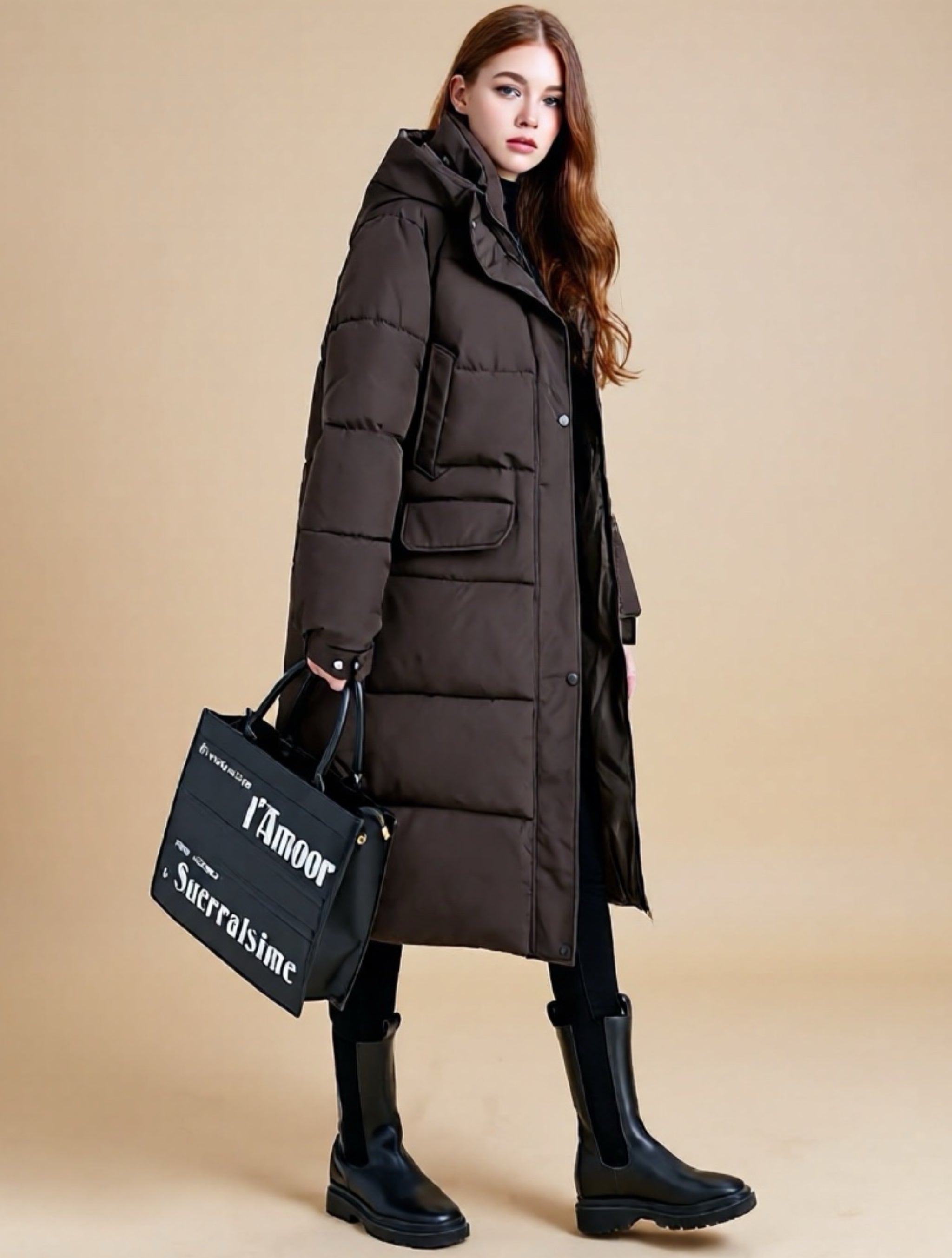Long Hooded Puffer Coat