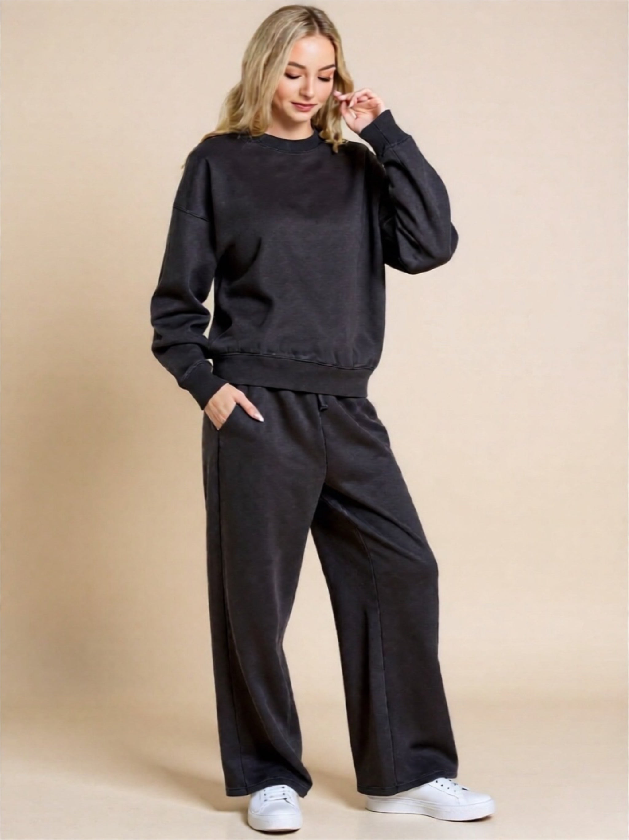 Fleece Long Sleeve Top & Sweatpants Set
