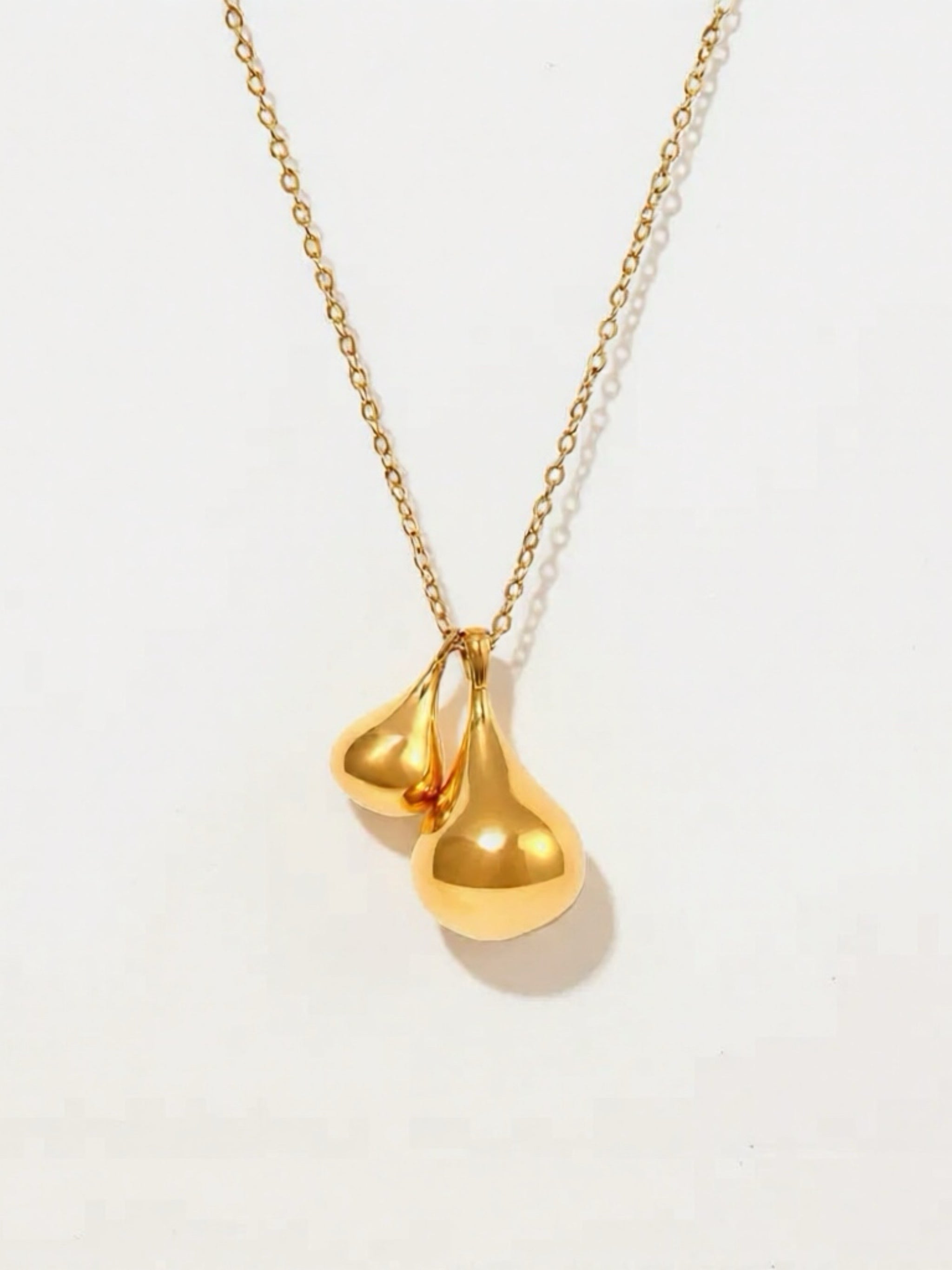 Stainless Steel Water Drop Shape Pendant Necklace