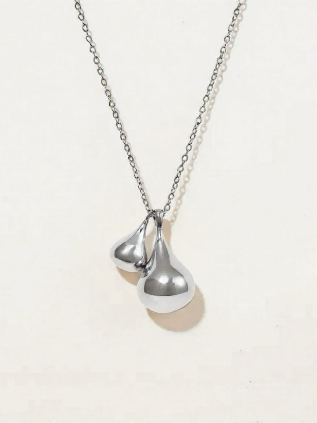 Stainless Steel Water Drop Shape Pendant Necklace