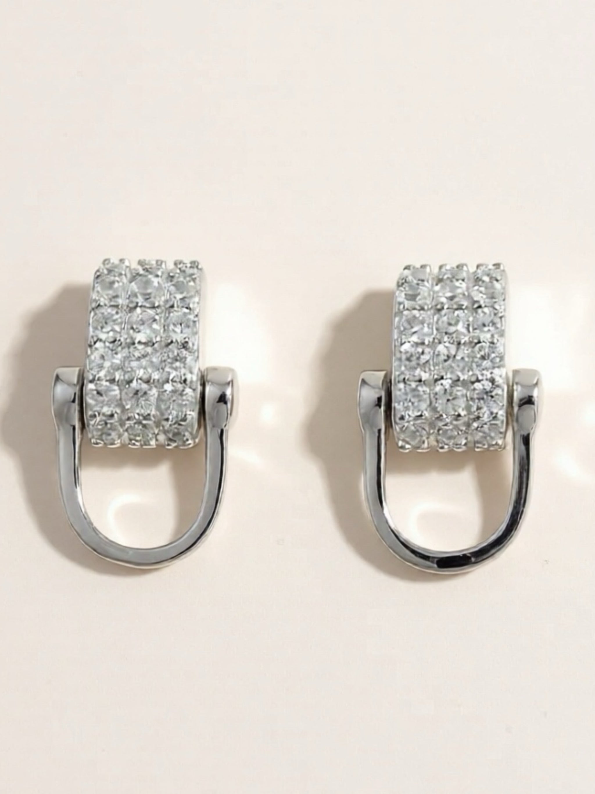 925 Sterling Silver Inlaid CZ Earrings