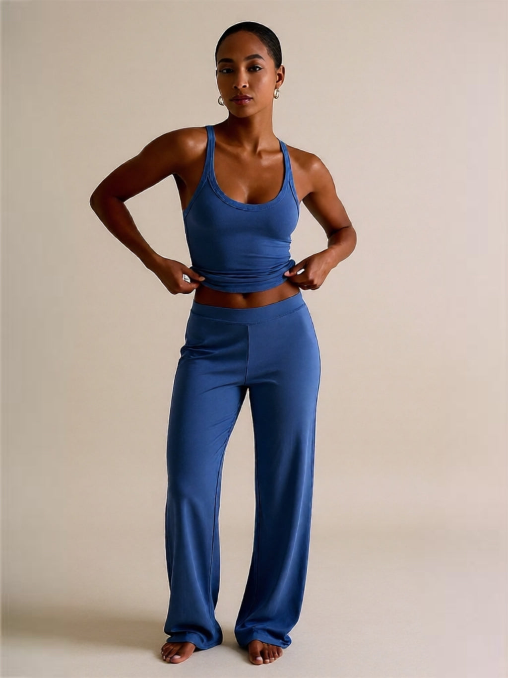 Ribbed Tank & High-Waisted Pants Active Set