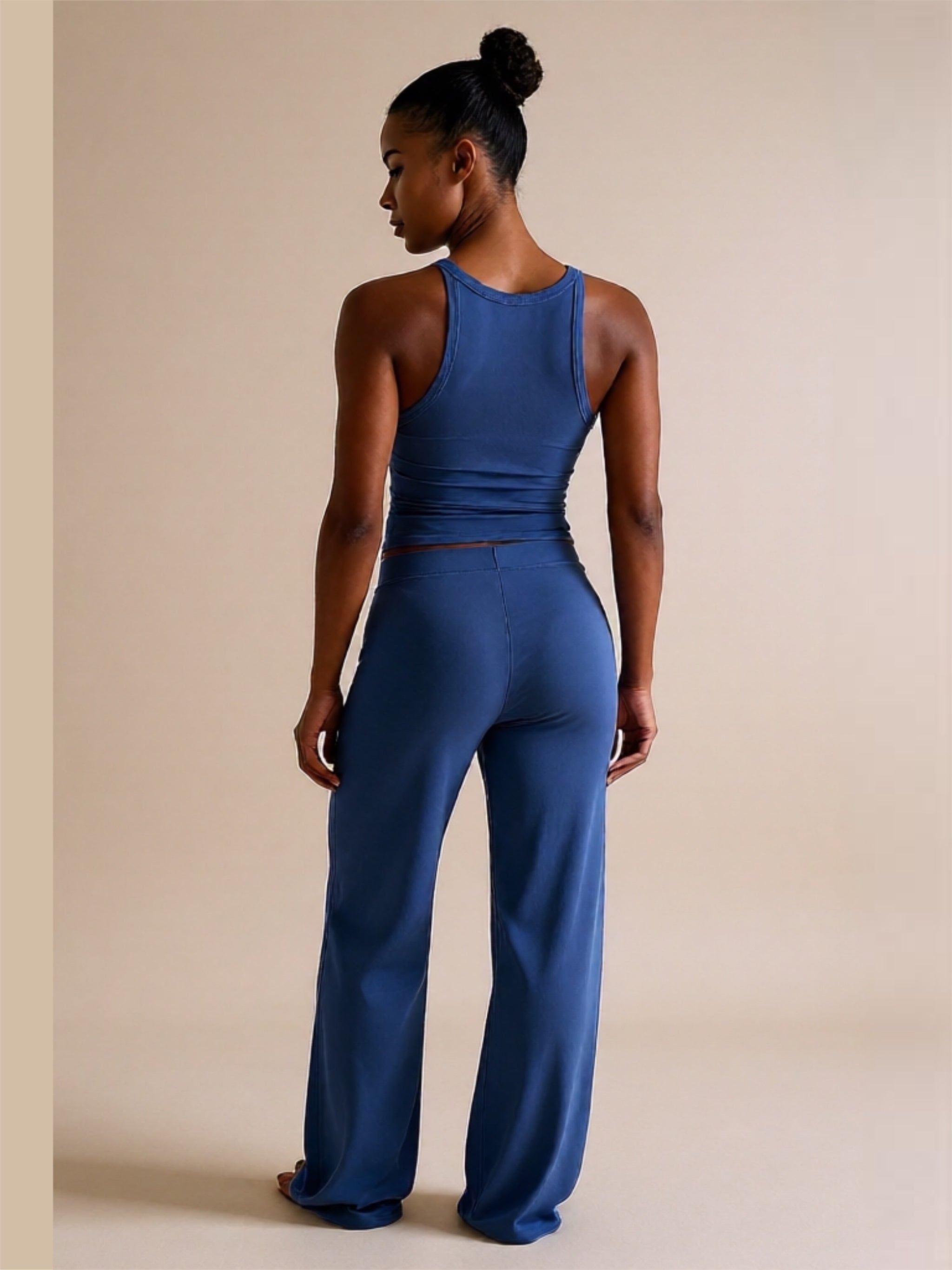 Ribbed Tank & High-Waisted Pants Active Set