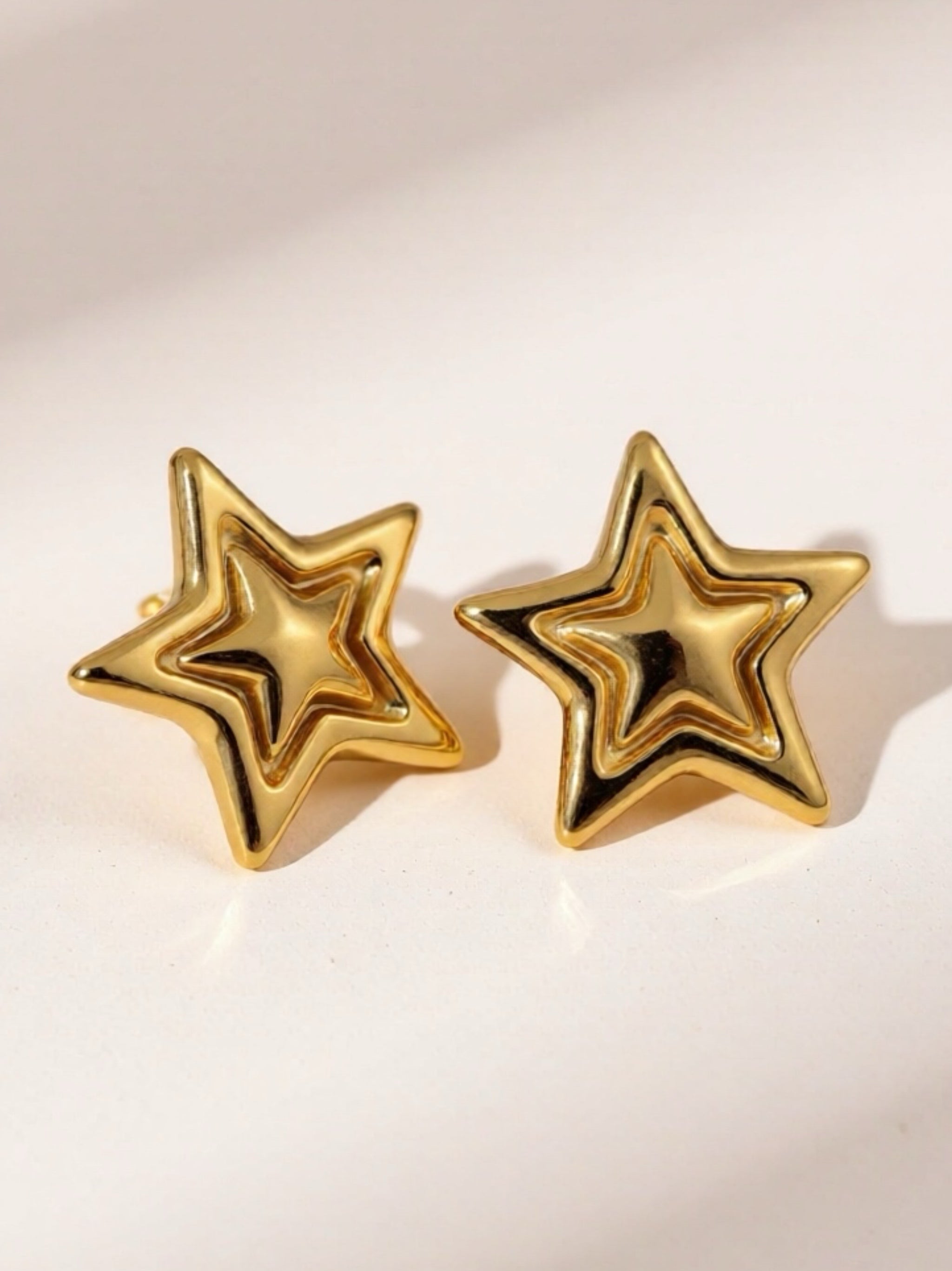 Stainless Steel Star Stud Earrings