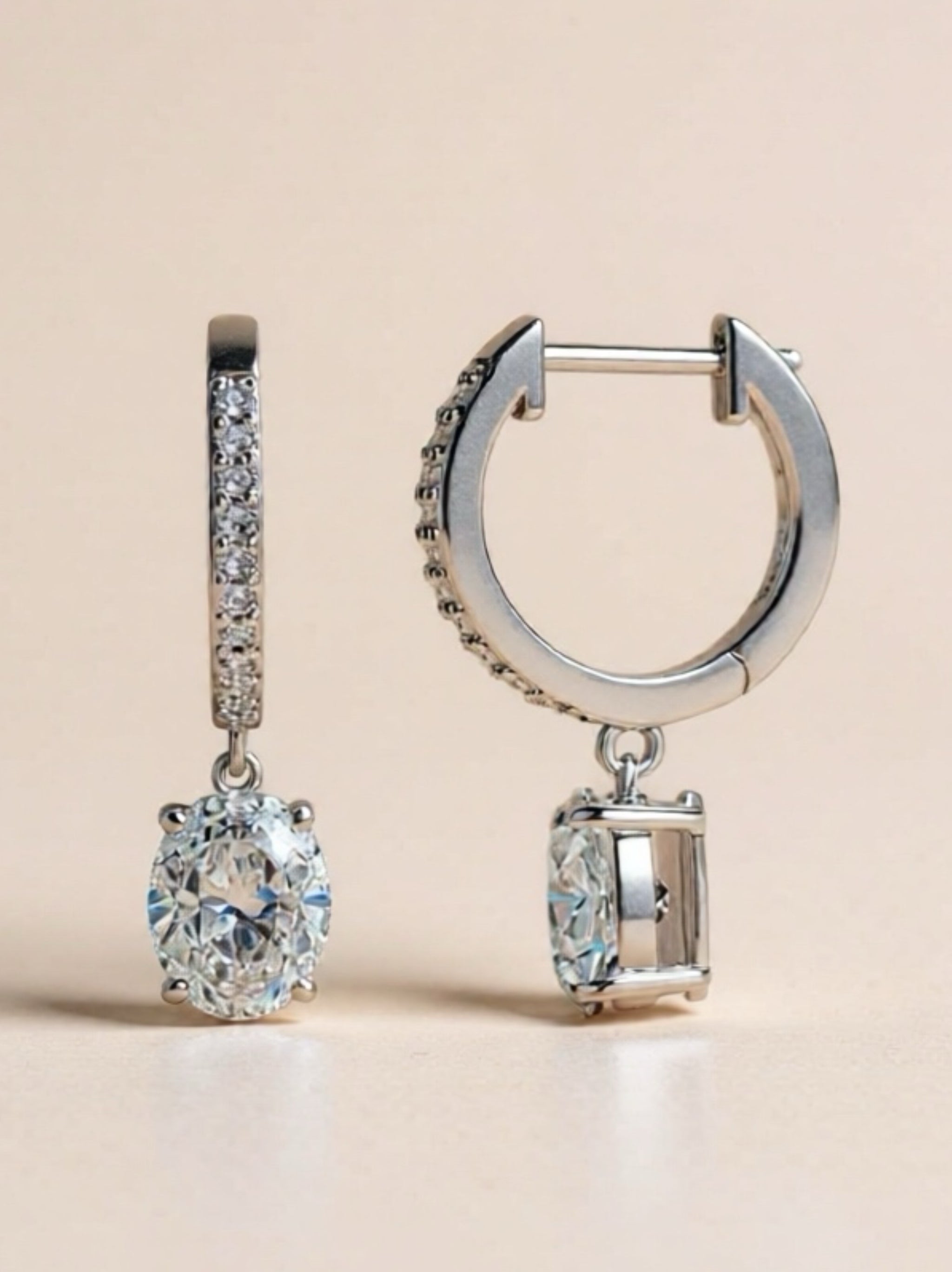 3 Carat Moissanite 925 Sterling Silver Earrings