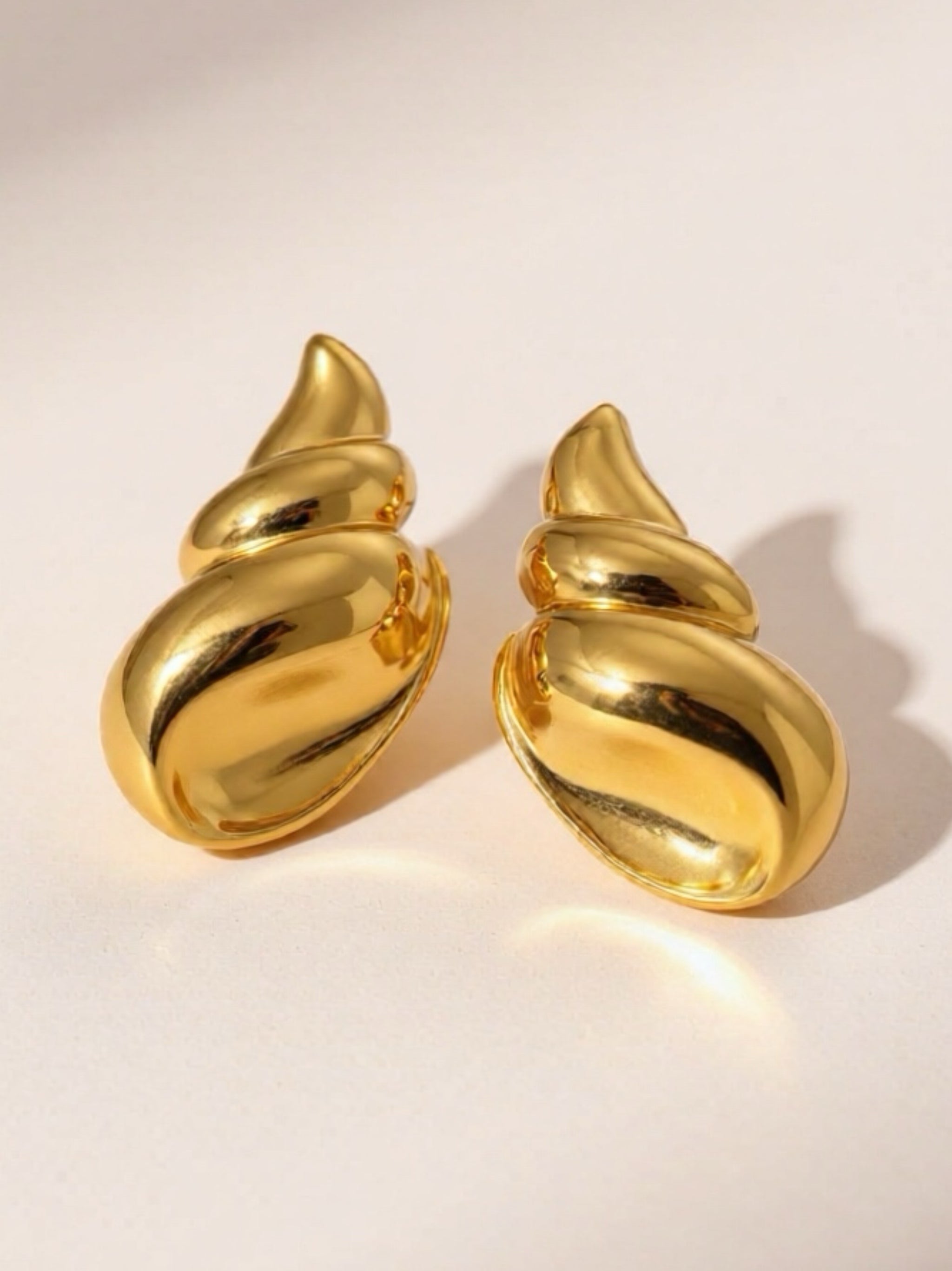 18K Gold Stainless Steel Conch Earrings