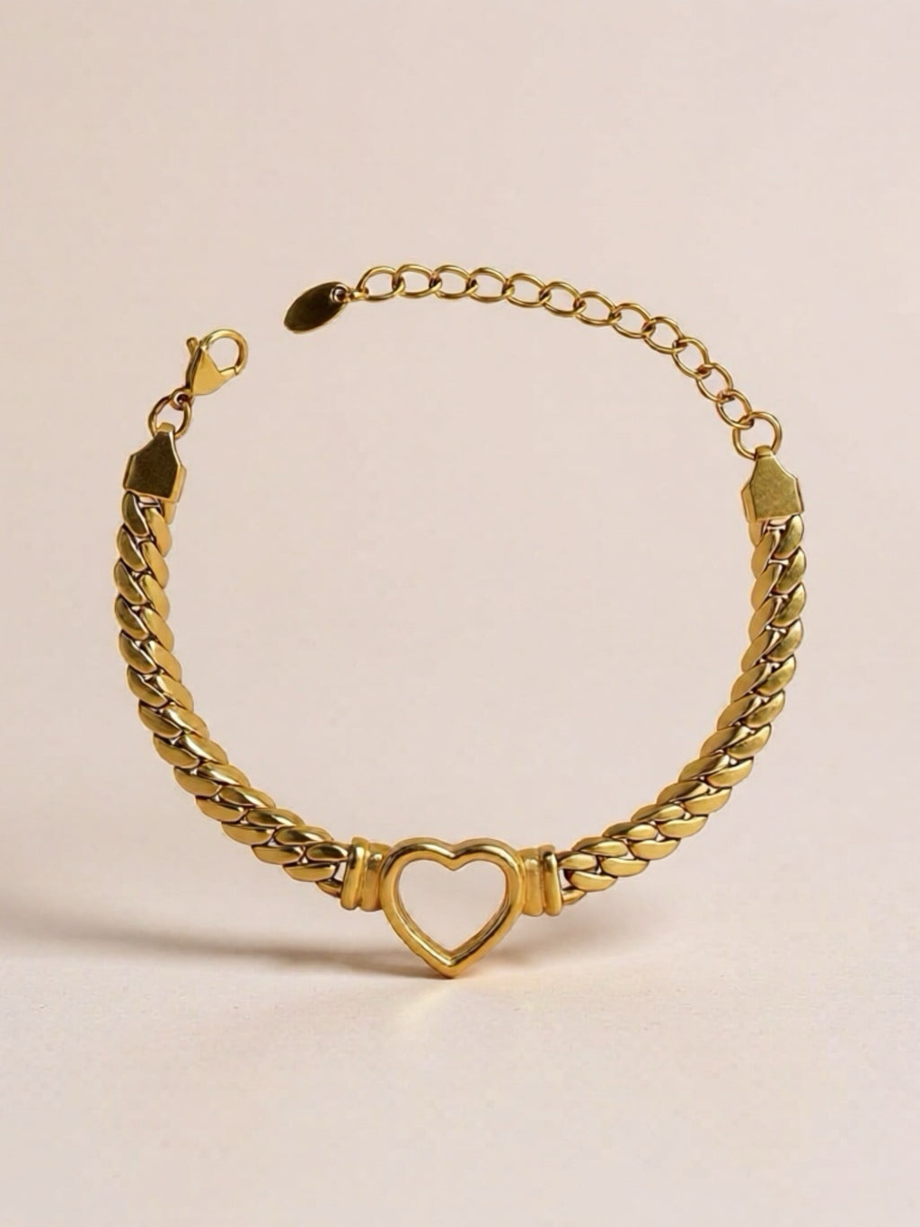 Titanium Steel Cutout Heart Bracelet
