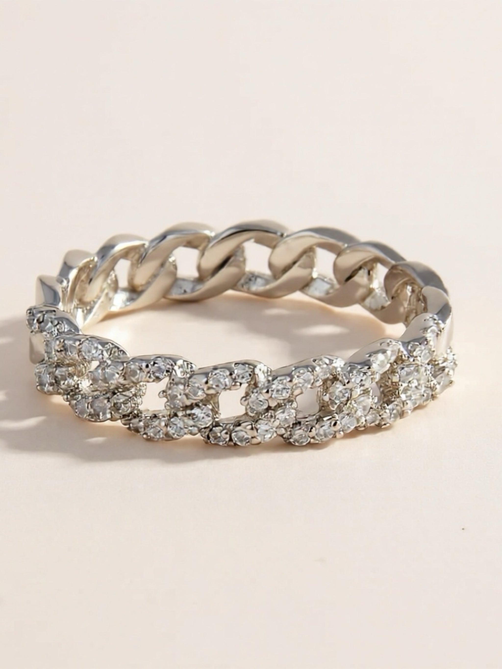 925 Sterling Silver Inlaid CZ Ring