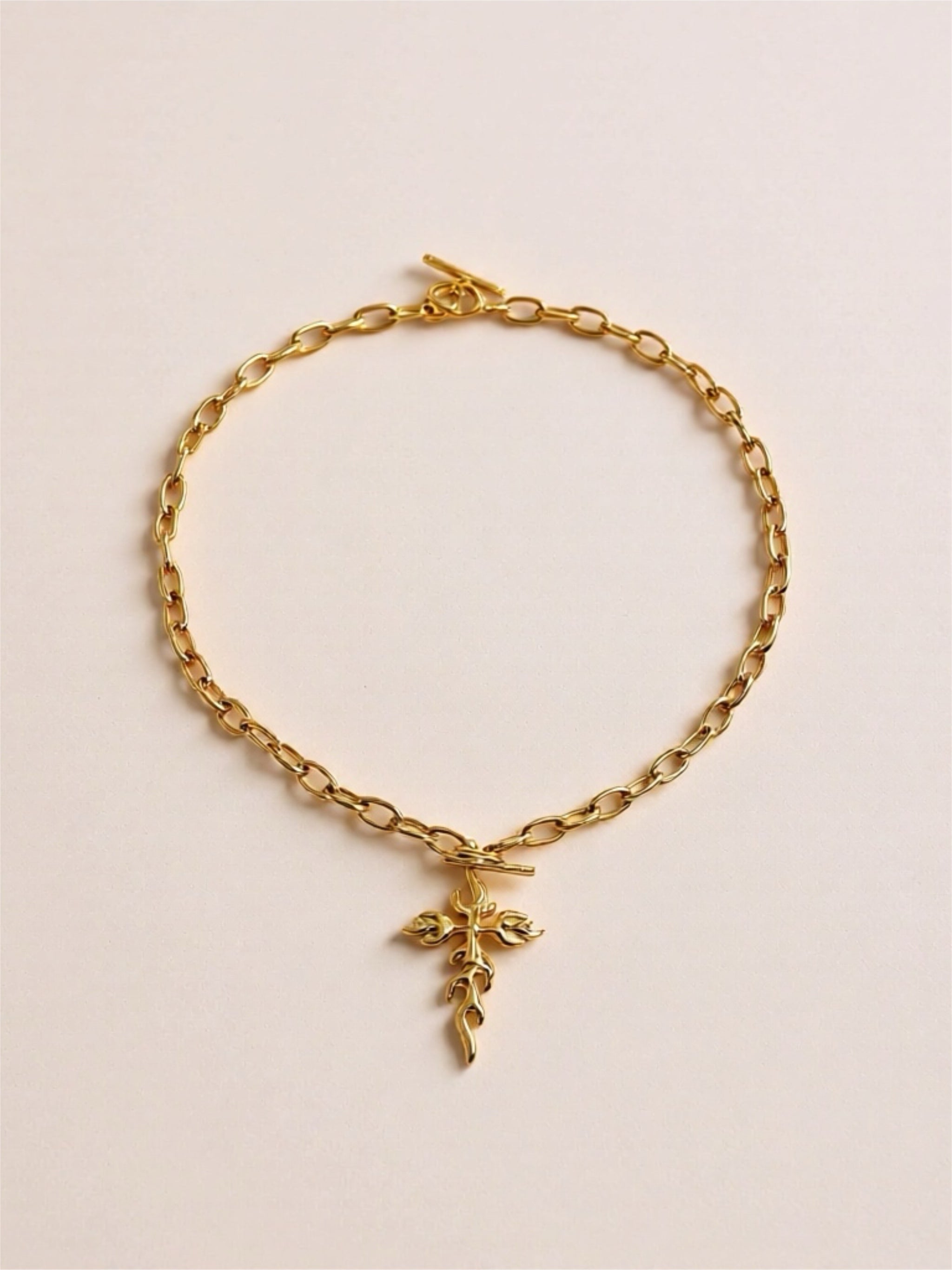 18K Gold Stainless Steel Cross Necklace
