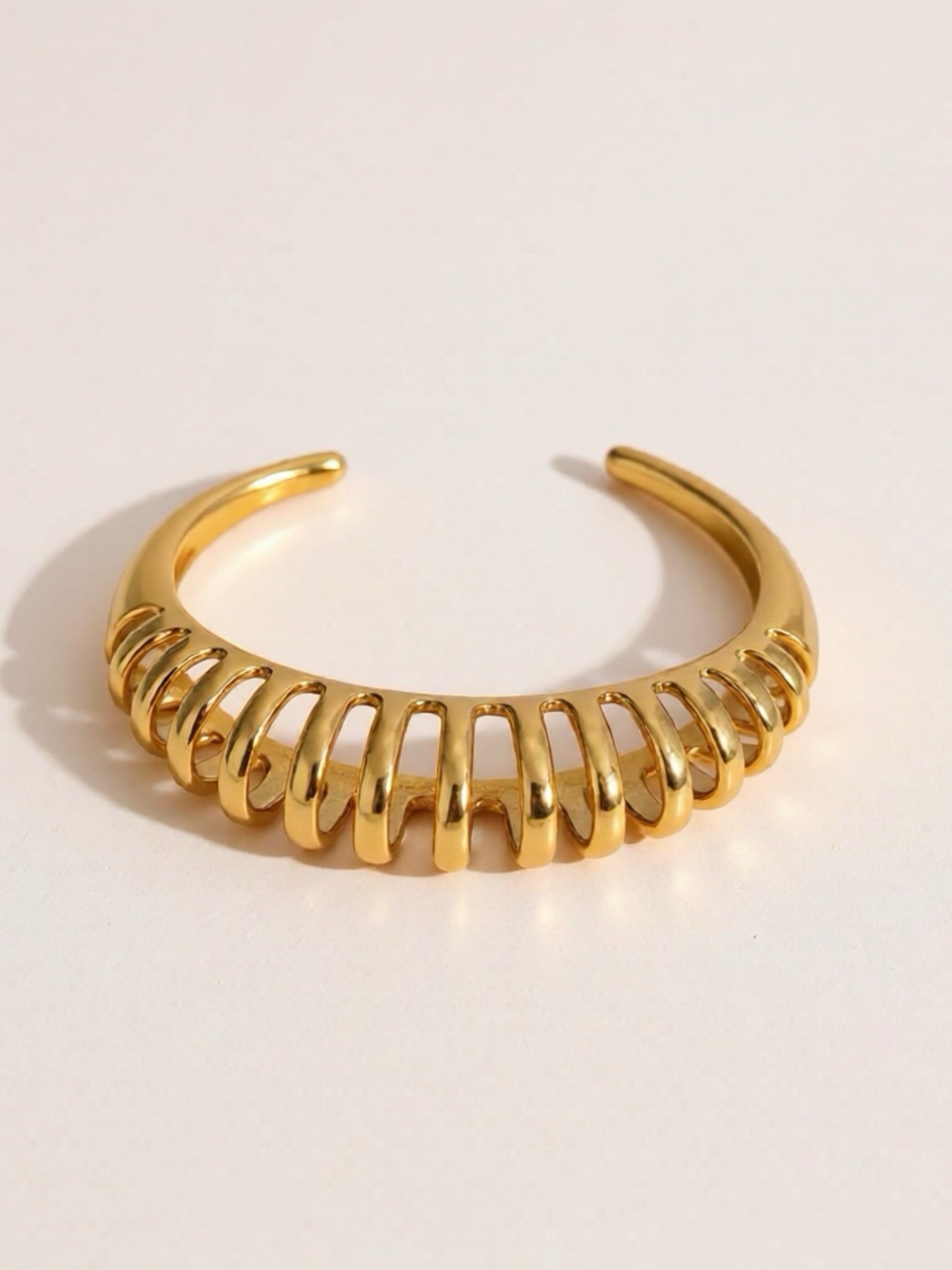 18K Gold Stainless Steel Cutout Bracelet