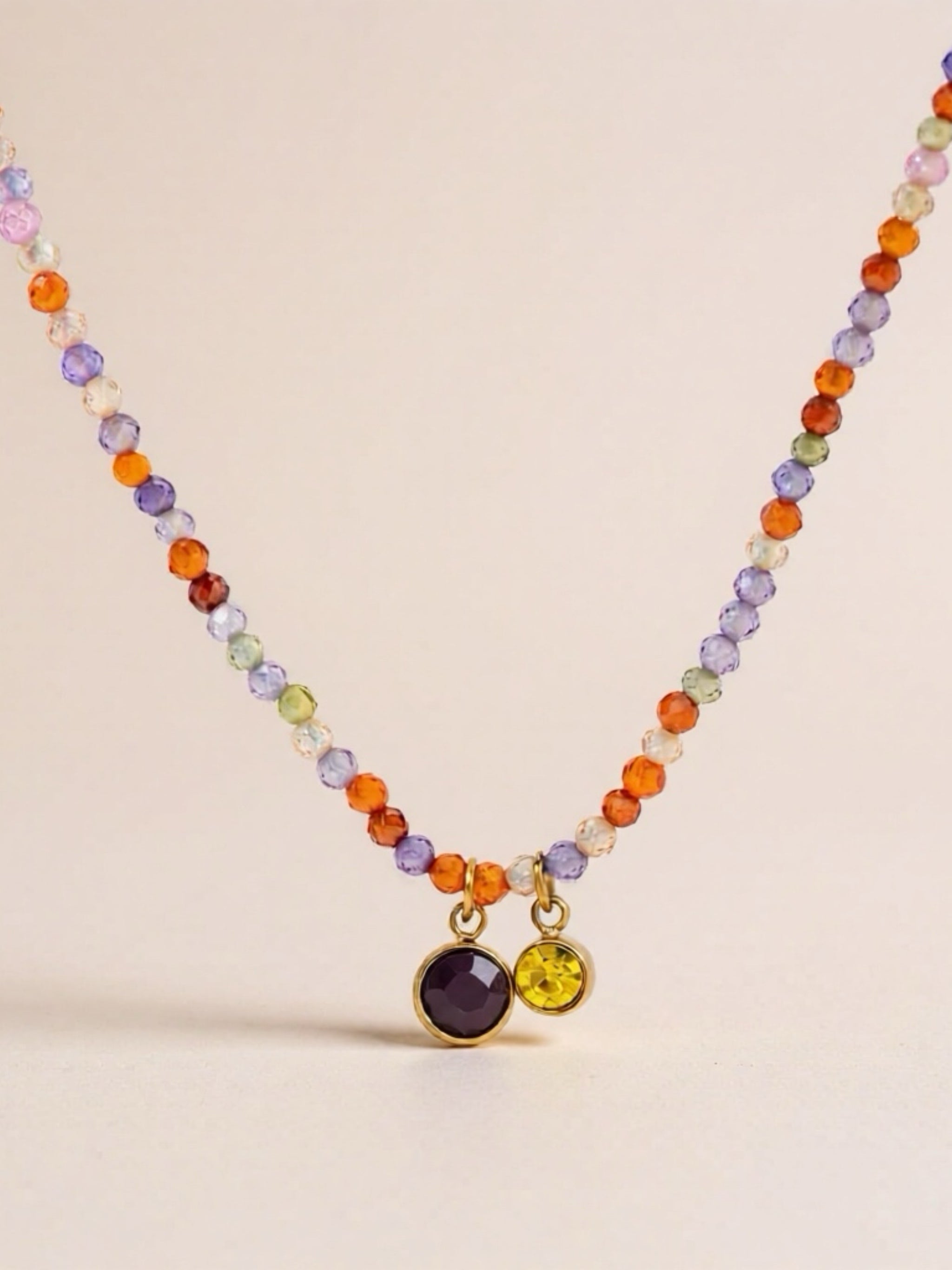 Stainless Steel Glass Stone Necklace