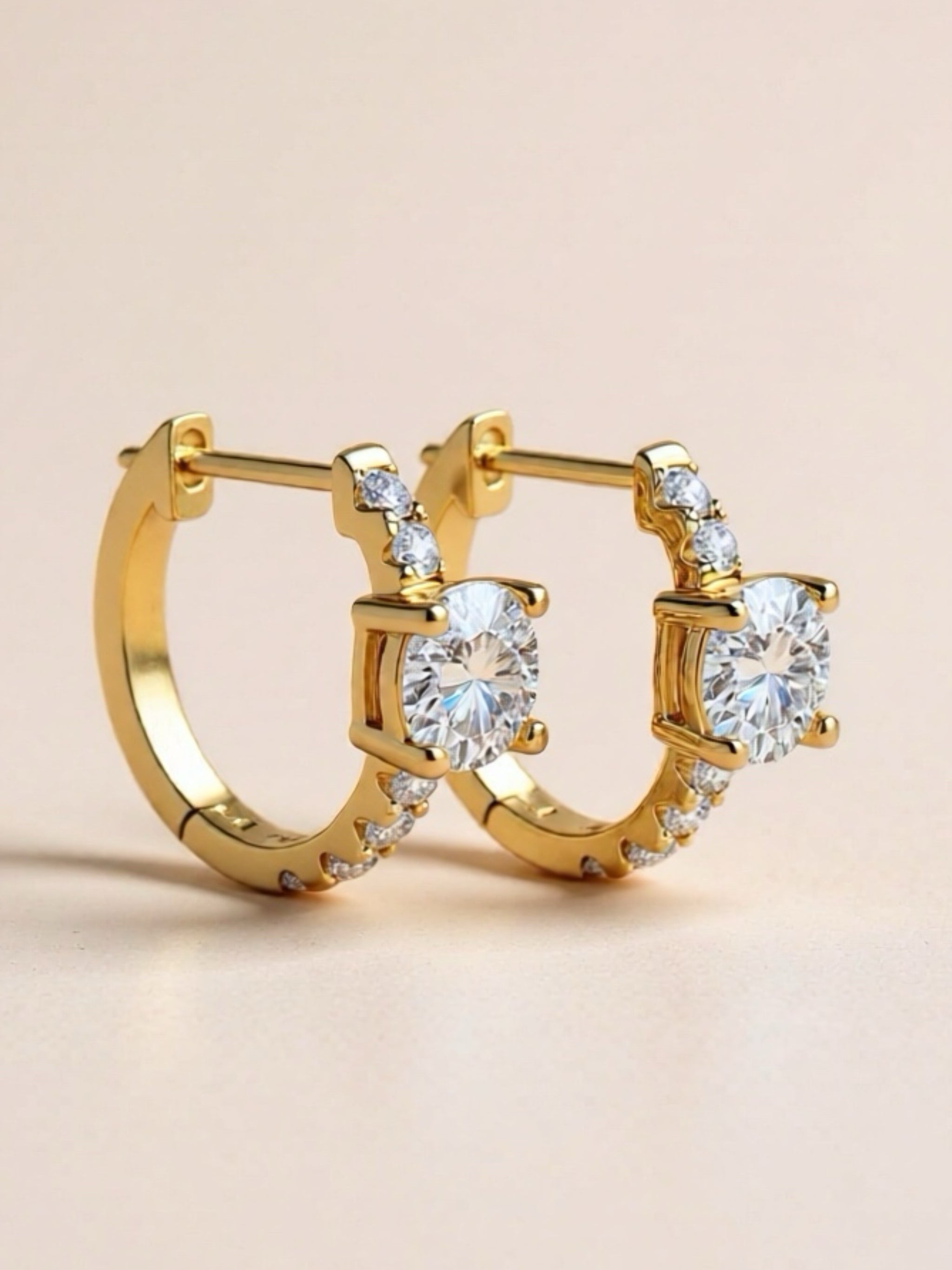2.36 Carat Moissanite CZ 925 Sterling Silver Hoop Earrings
